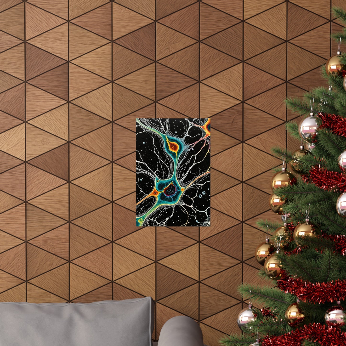 Neon Neurons Matte Vertical Posters