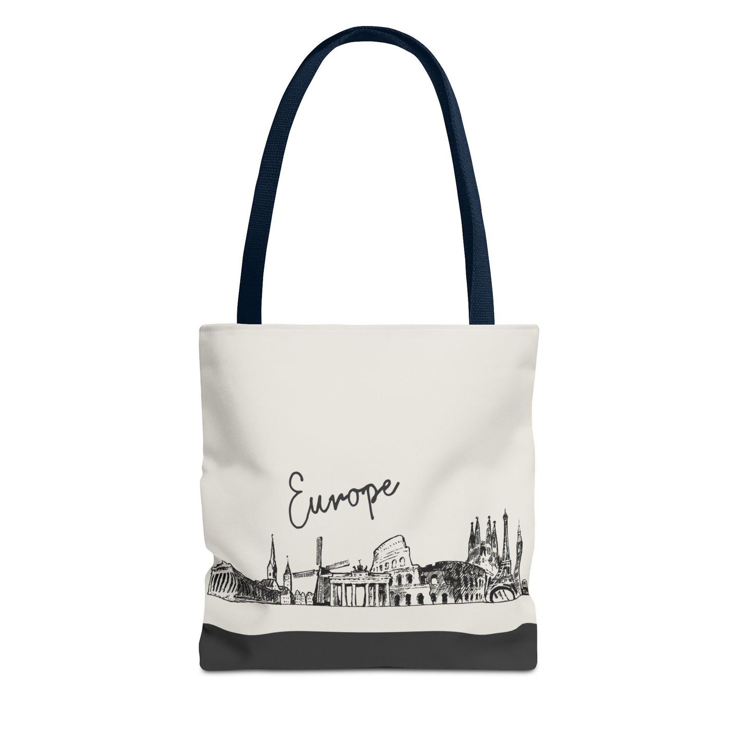 Europe Travel Tote Bag – Lightweight Wanderlight Tote, Skyline Design, Durable Everyday Adventure Bag