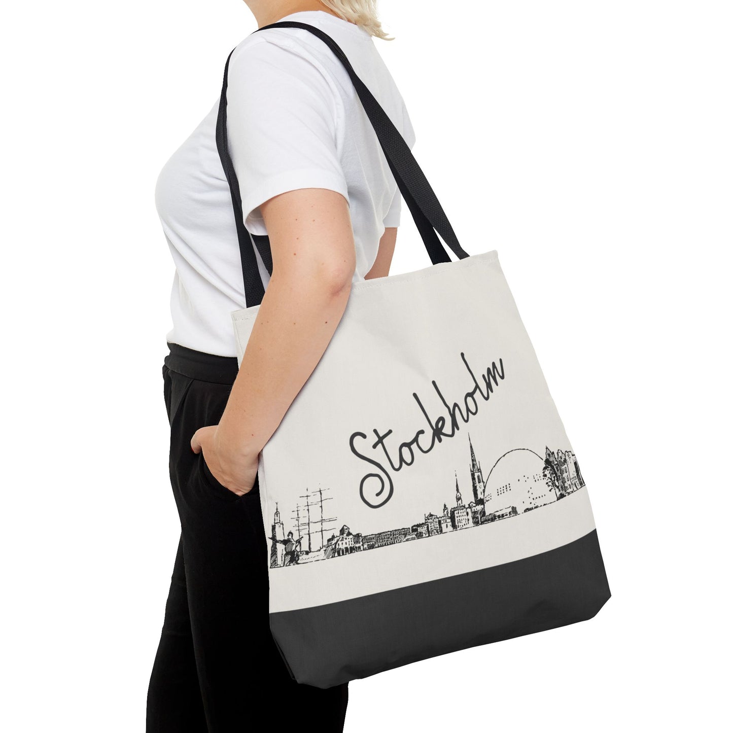 Stockholm Travel Tote Bag – Lightweight Wanderlight Tote, Skyline Design, Durable Everyday Adventure Bag