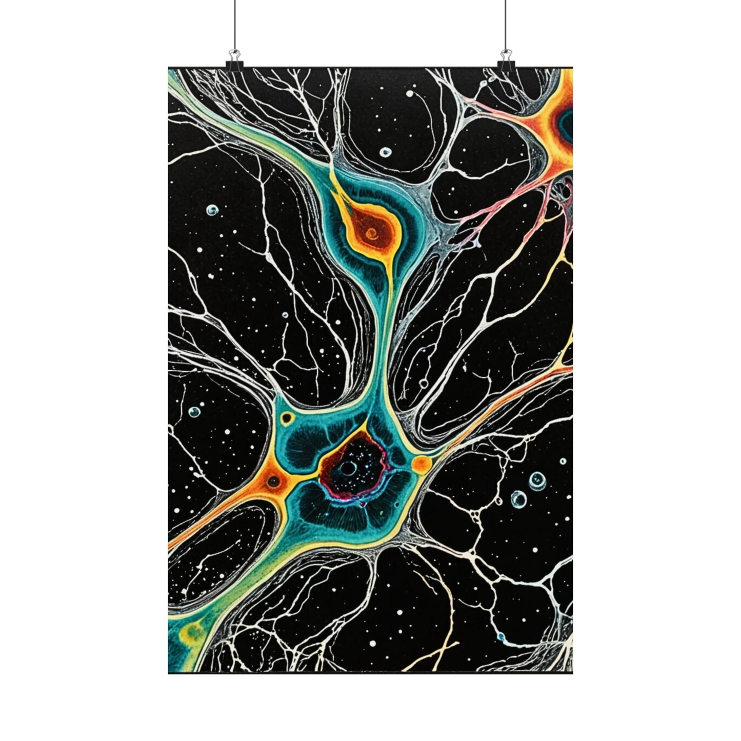 Neon Neurons Matte Vertical Posters