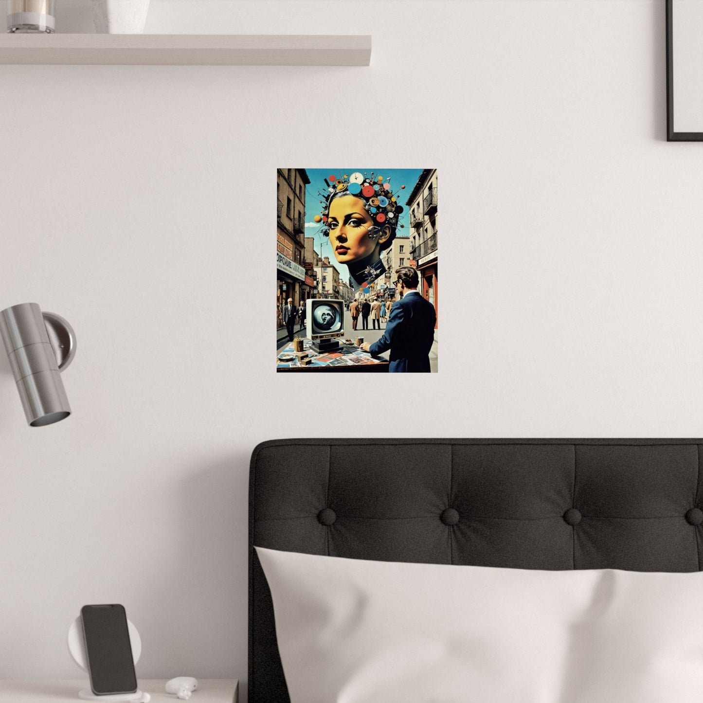 Synthetic Mindscape|Space Art| Dada Psychedelic Collage Satin Poster (11x14”)