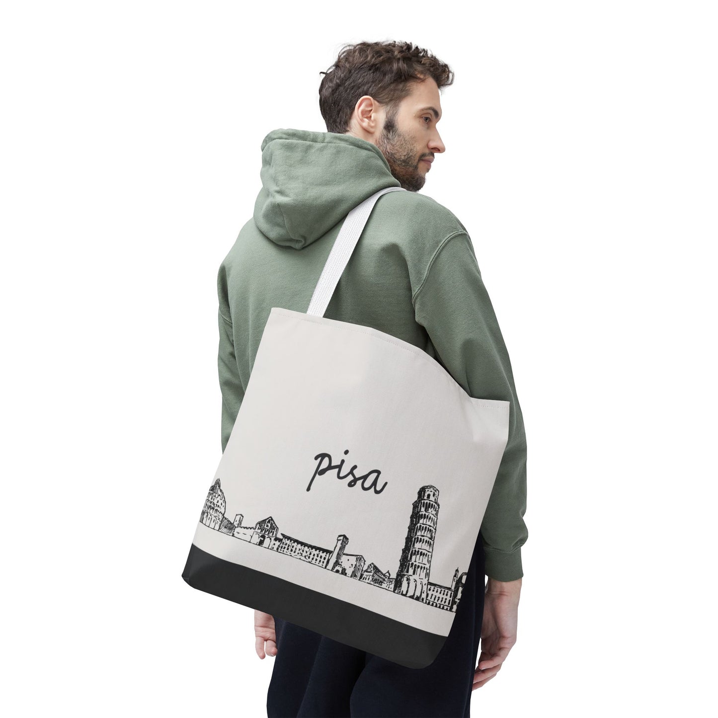Pisa Travel Tote Bag – Lightweight Wanderlight Tote, Skyline Design, Durable Everyday Adventure Bag