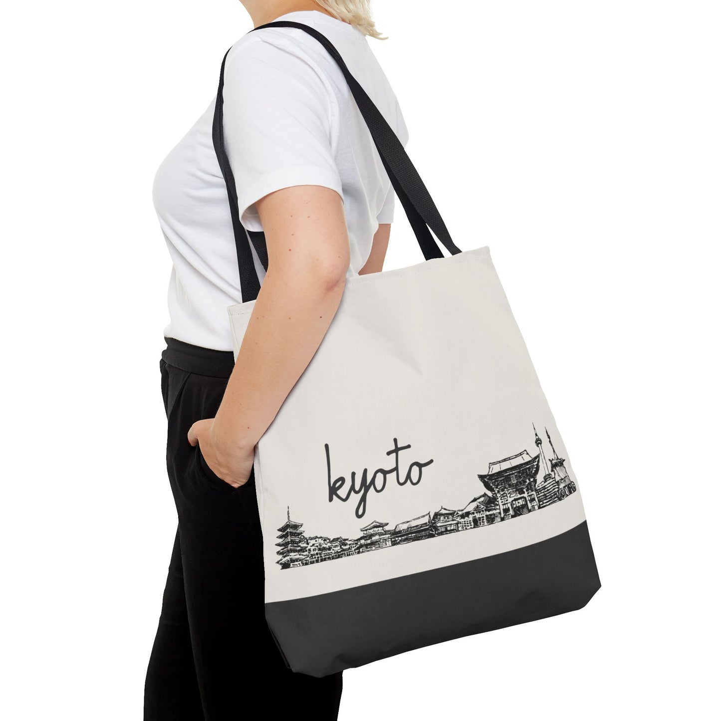 Kyoto Travel Tote Bag – Lightweight Wanderlight Tote, Skyline Design, Durable Everyday Adventure Bag