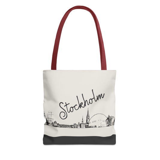 Stockholm Travel Tote Bag – Lightweight Wanderlight Tote, Skyline Design, Durable Everyday Adventure Bag