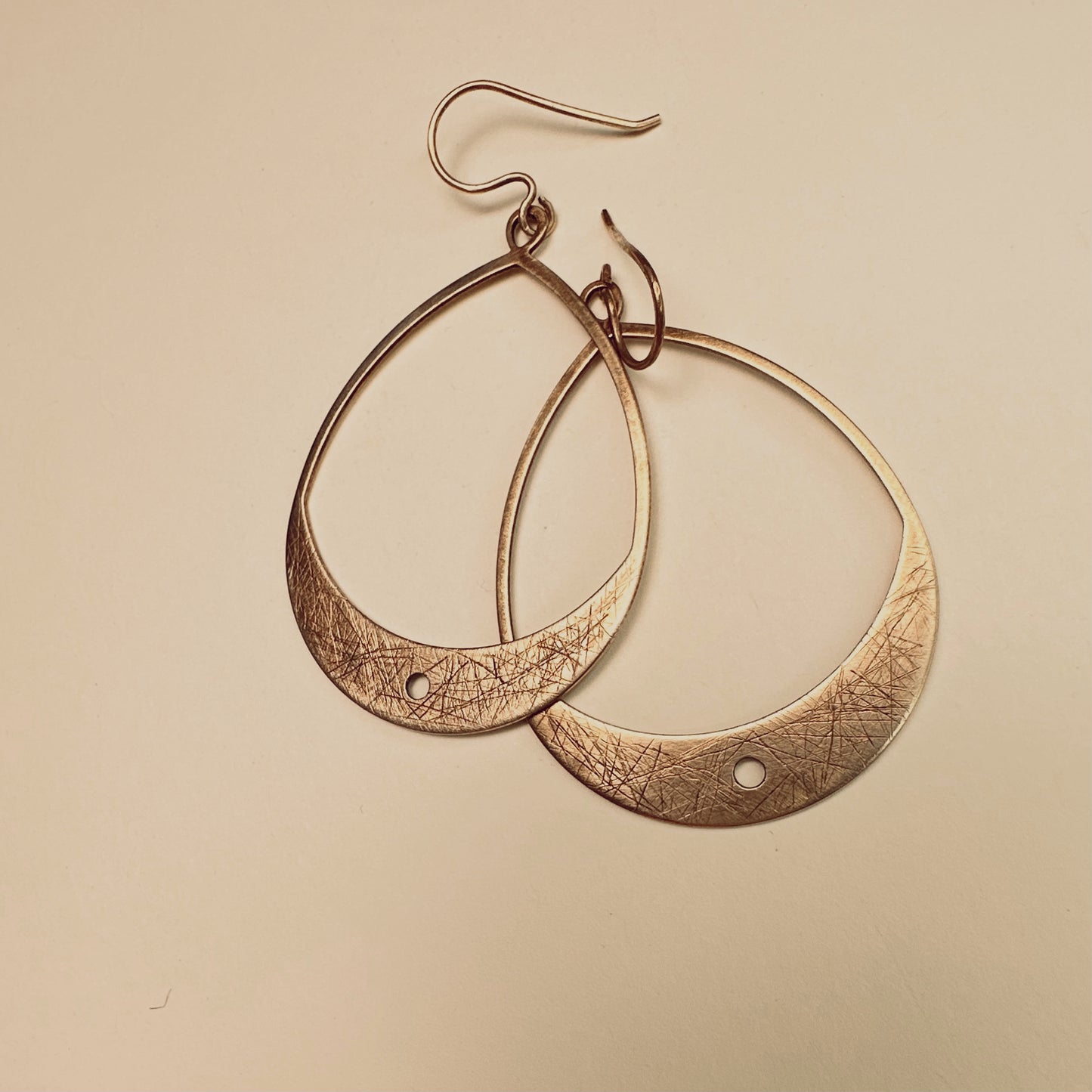 Etched Brass Teardrop Earrings – Geometric Statement Jewelry