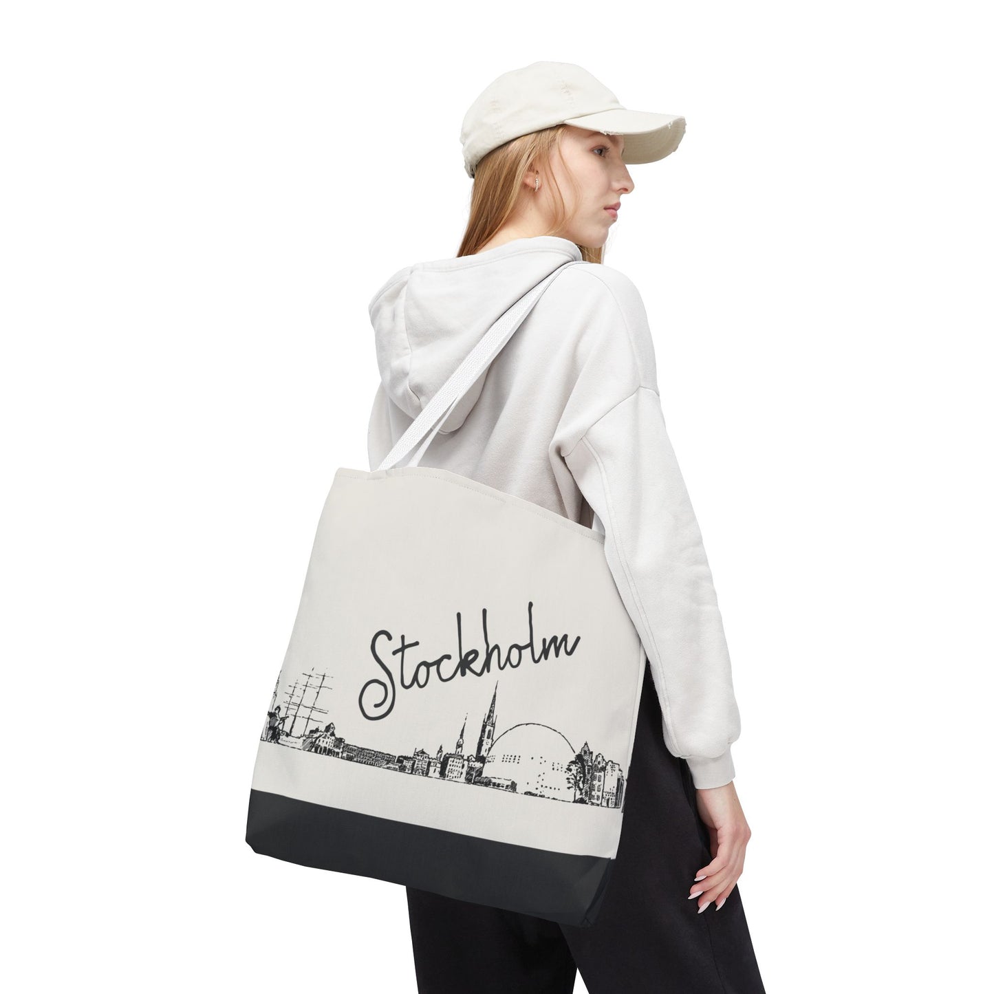 Stockholm Travel Tote Bag – Lightweight Wanderlight Tote, Skyline Design, Durable Everyday Adventure Bag