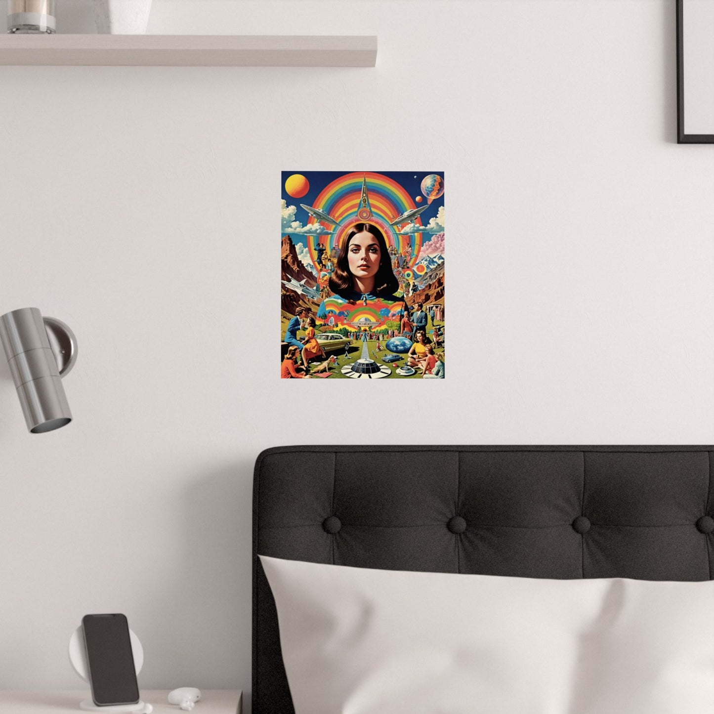 Radiant Arrival|Dada Psychedelic Collage Satin Poster (11x14”)