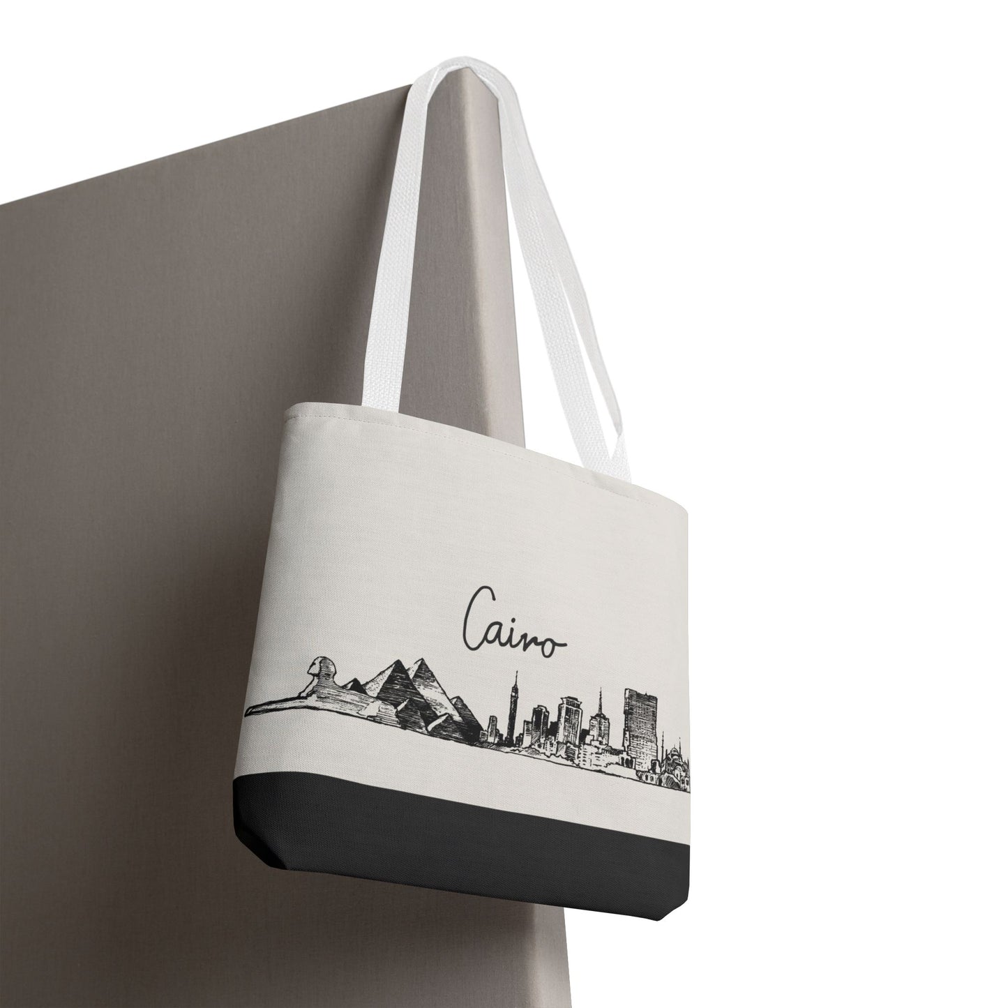 Cairo Travel Tote Bag – Lightweight Wanderlight Tote, Skyline Design, Durable Everyday Adventure Bag