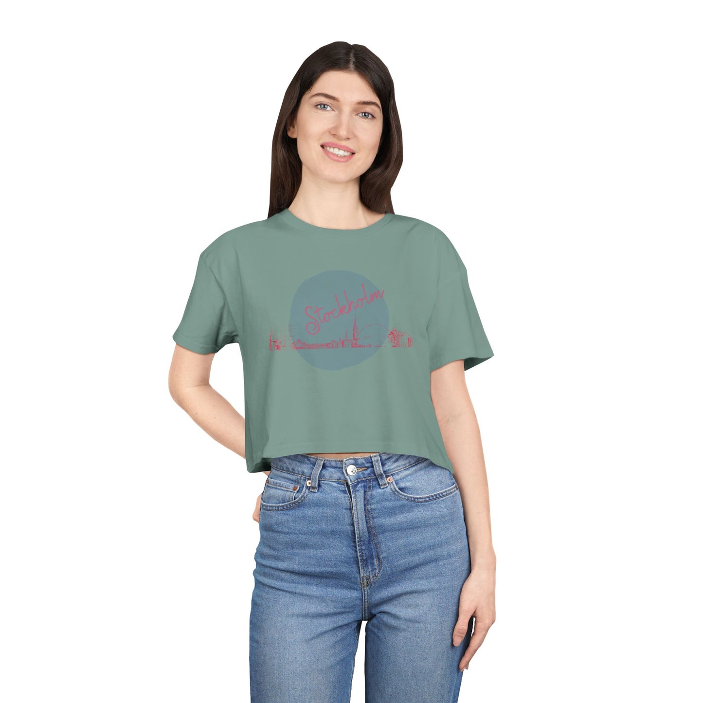 Stockholm Women's Crop Tee - Stylish City Life Top for Casual Outings