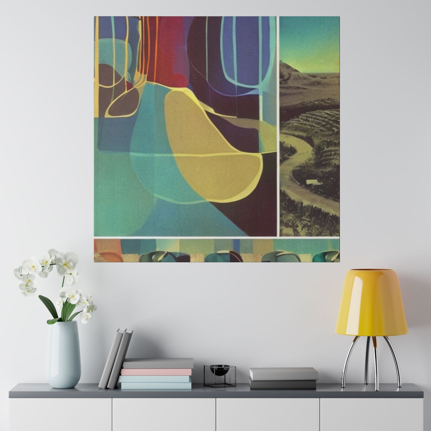 Colorful Neo Psychadelia Contemporary Art Landscape Wall Art Matte Canvas