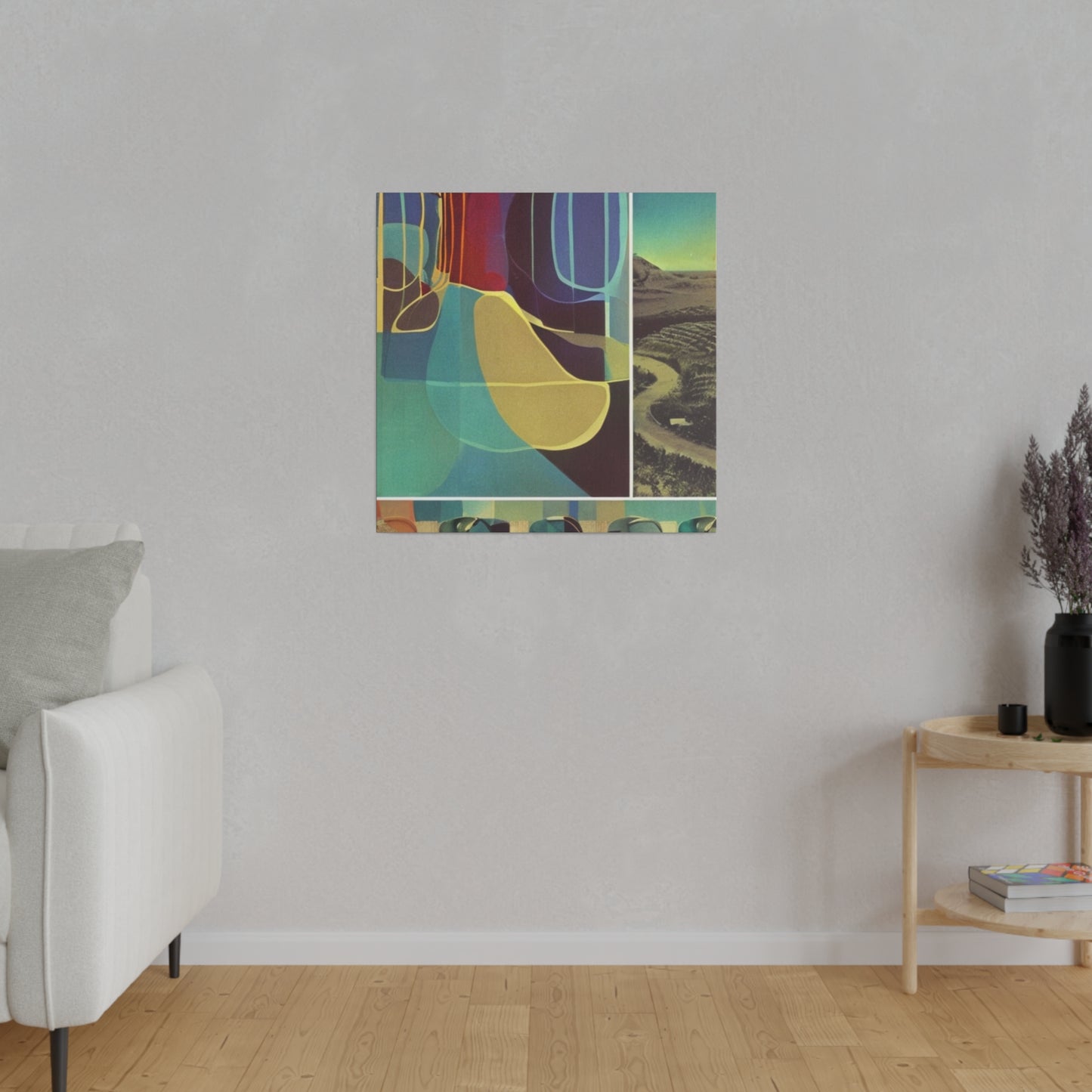 Colorful Neo Psychadelia Contemporary Art Landscape Wall Art Matte Canvas