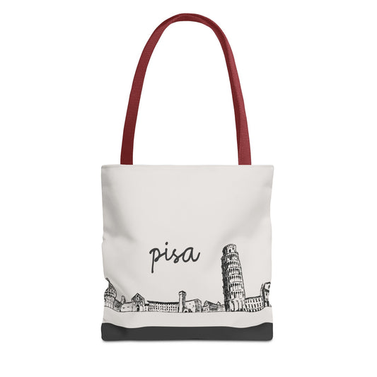 Pisa Travel Tote Bag – Lightweight Wanderlight Tote, Skyline Design, Durable Everyday Adventure Bag