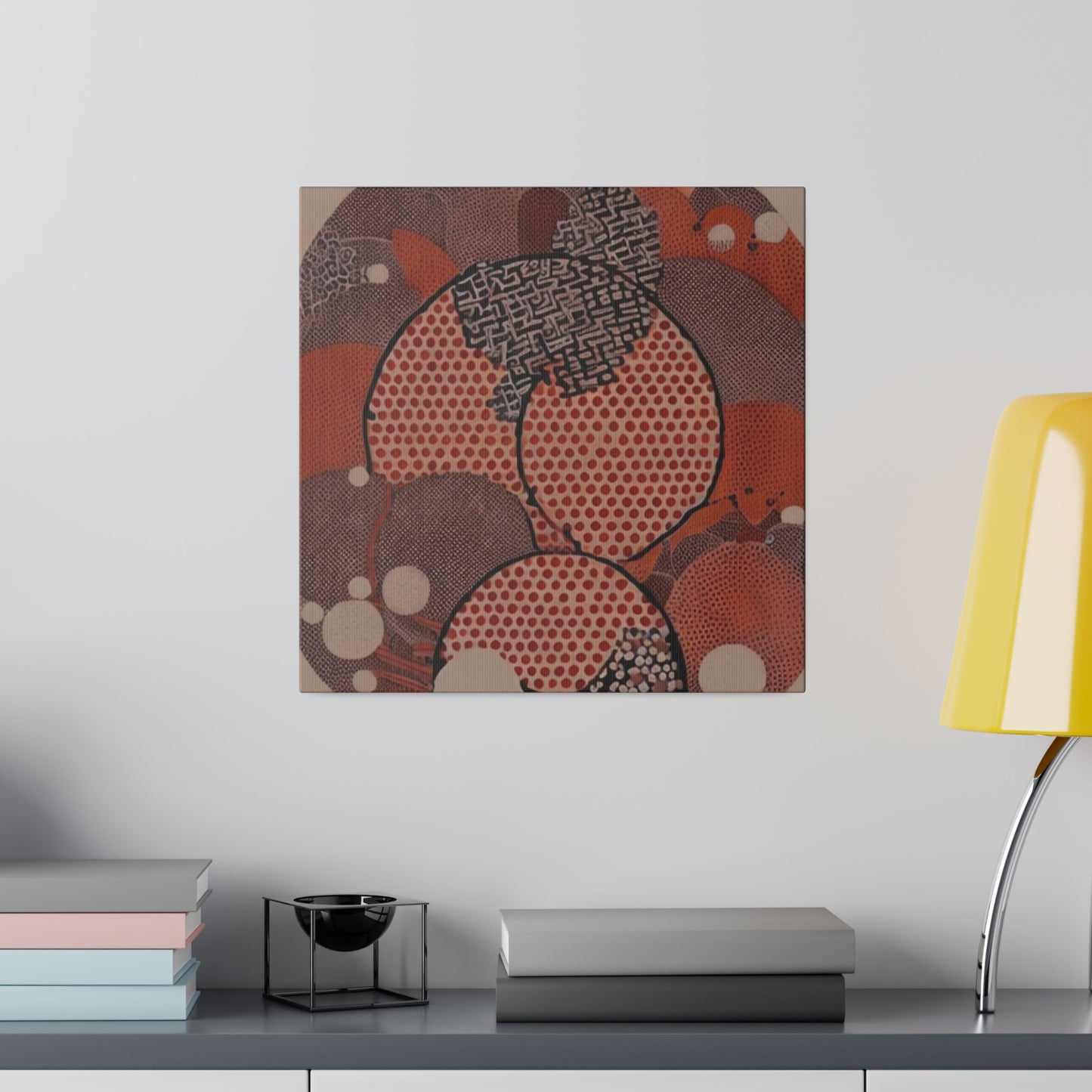 Japandi Organic Red Wall Art Print Matte Canvas