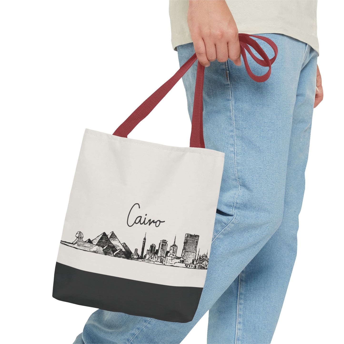 Cairo Travel Tote Bag – Lightweight Wanderlight Tote, Skyline Design, Durable Everyday Adventure Bag