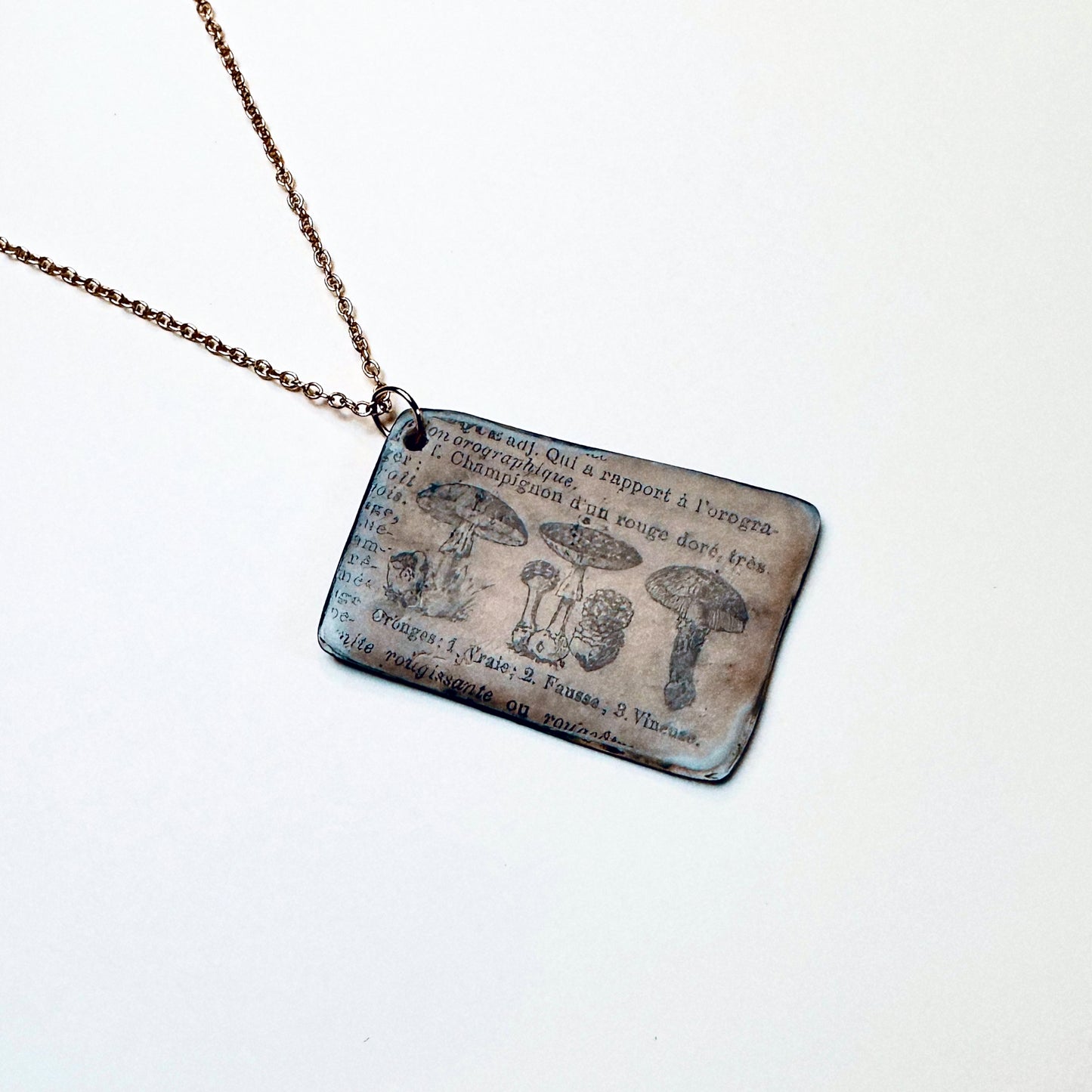 Fungi Codex | Antiqued Botanical Mushroom Pendant