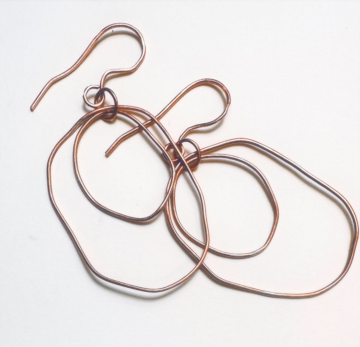 Celestara Orbitus Hand-Forged Copper Hoop Earrings Kinetic Double-Layer Design