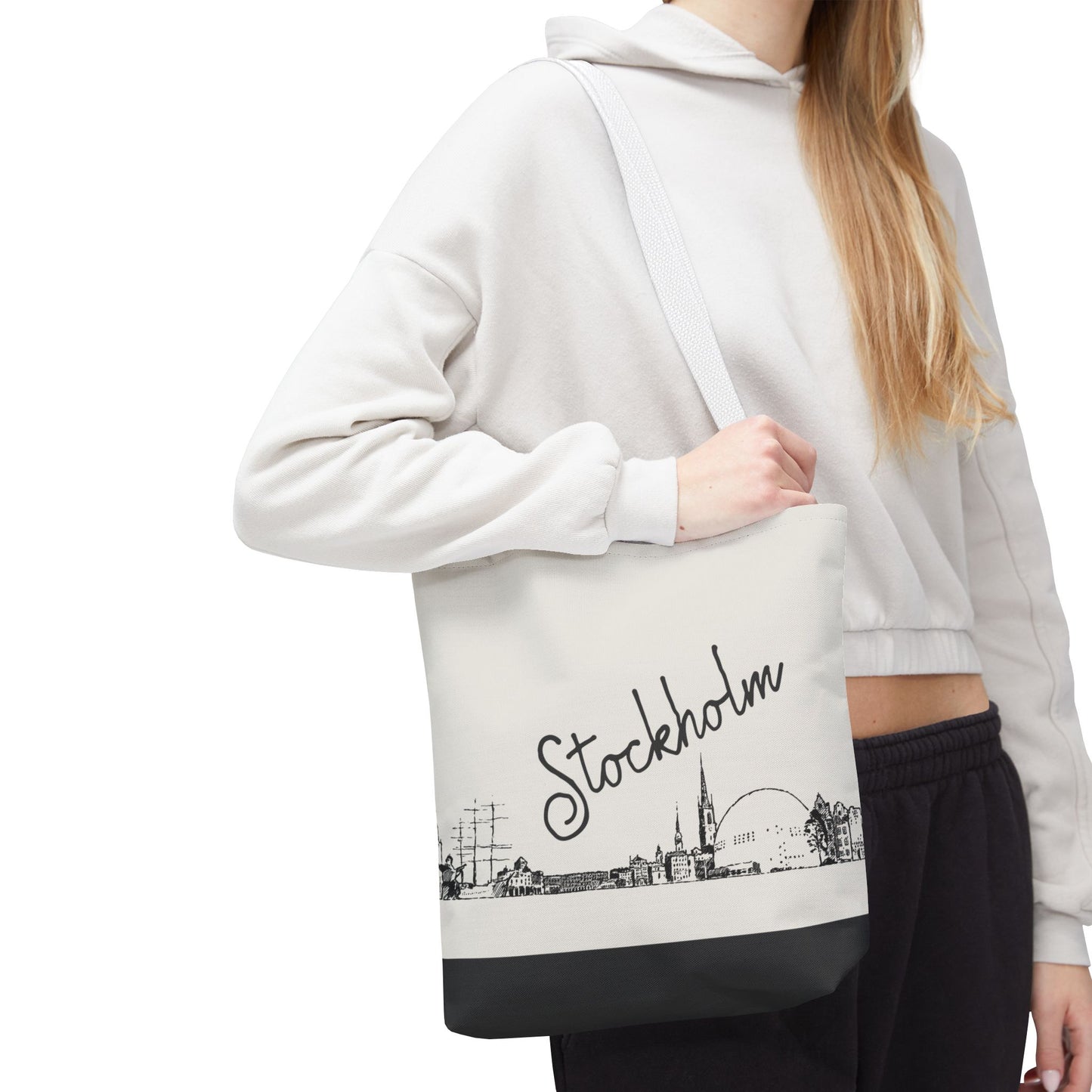 Stockholm Travel Tote Bag – Lightweight Wanderlight Tote, Skyline Design, Durable Everyday Adventure Bag