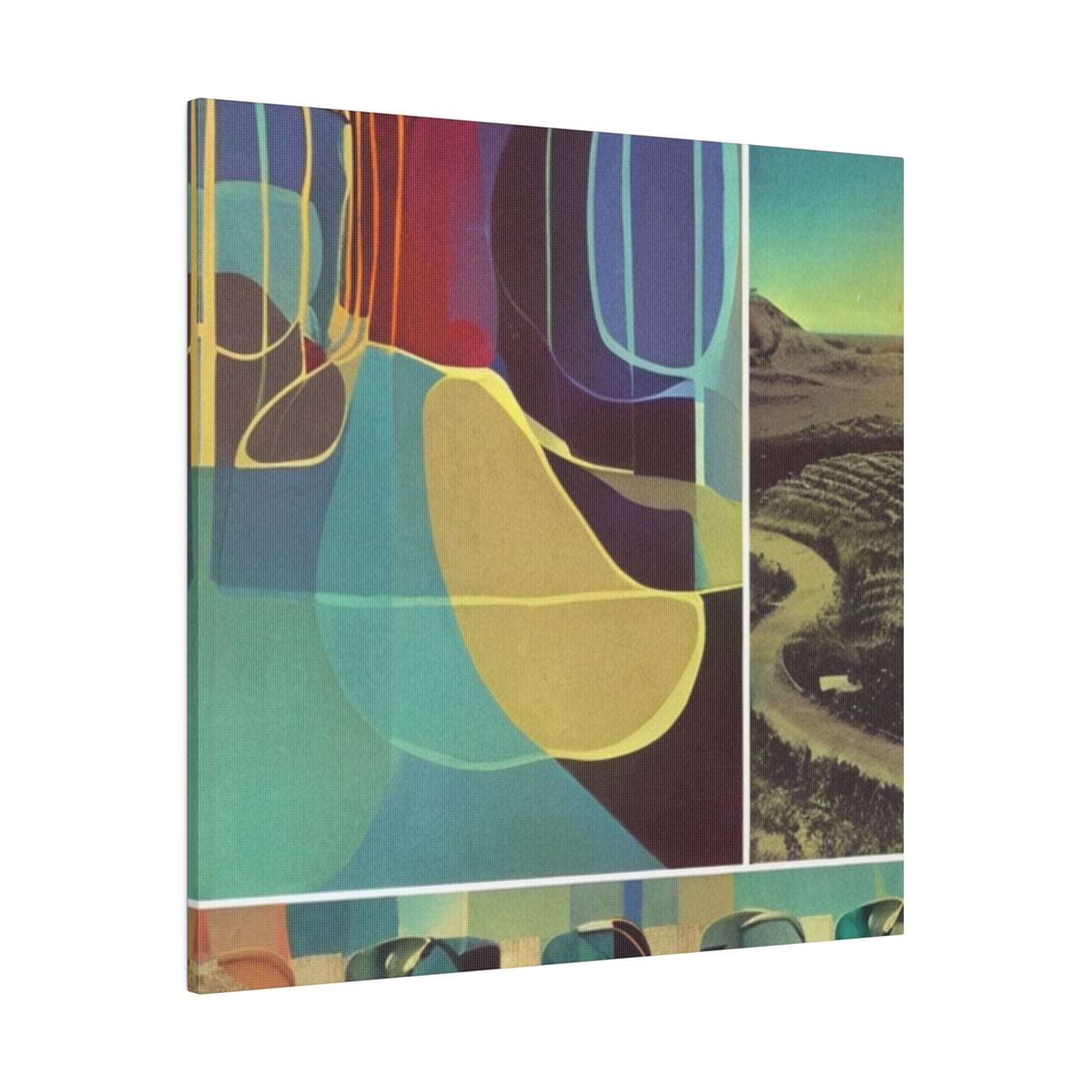Colorful Neo Psychadelia Contemporary Art Landscape Wall Art Matte Canvas