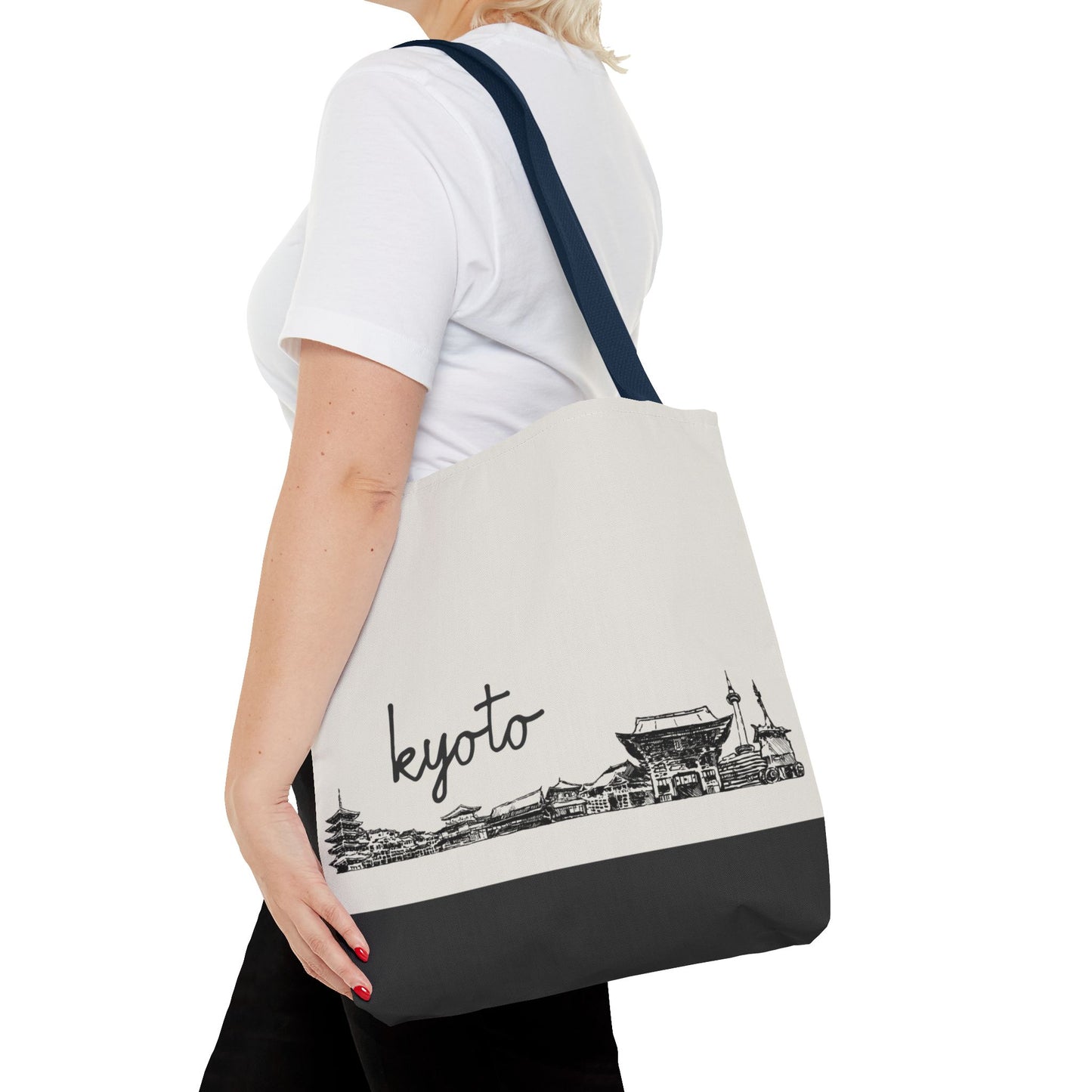 Kyoto Travel Tote Bag – Lightweight Wanderlight Tote, Skyline Design, Durable Everyday Adventure Bag