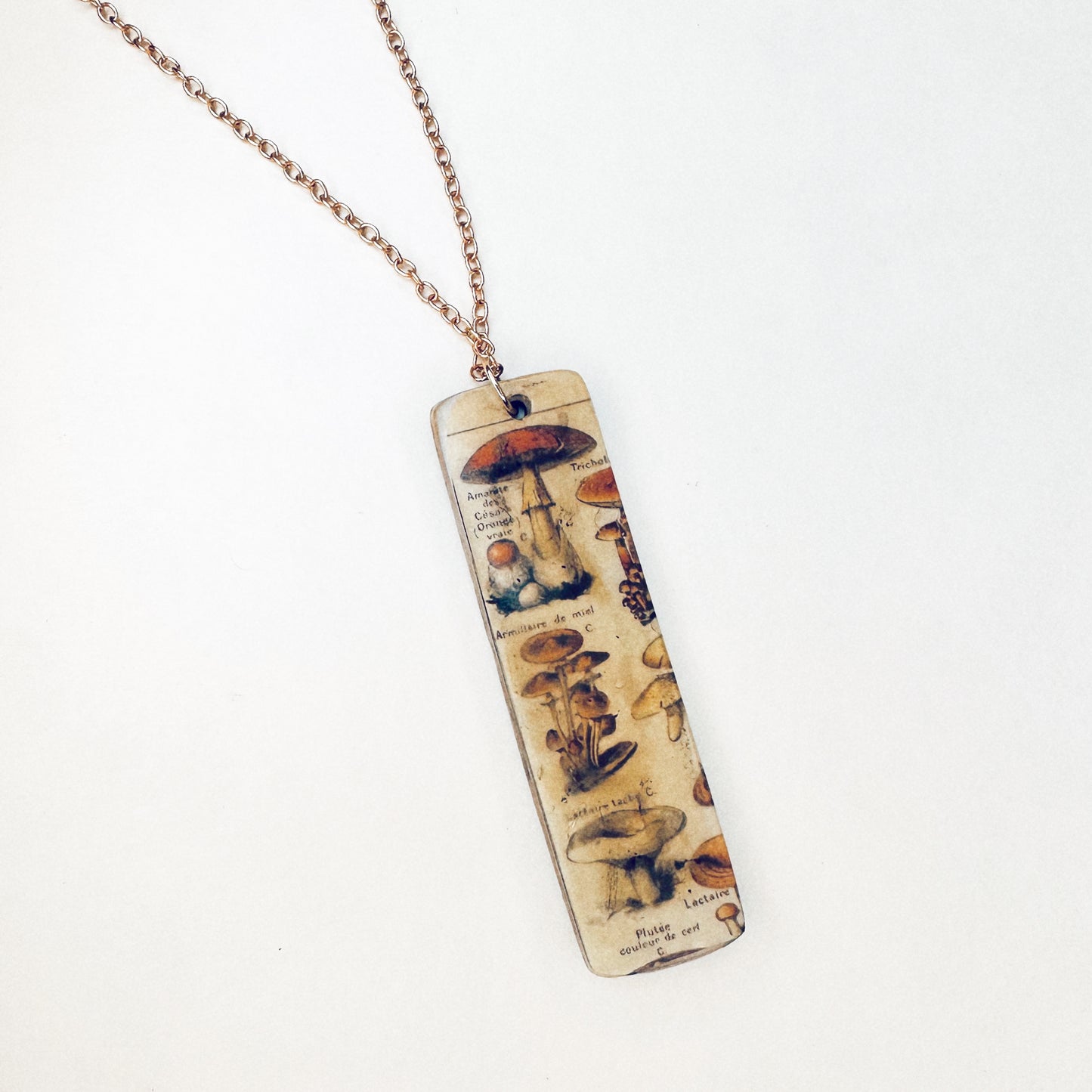 Mycena Reverie | Layered Paper Mâché & Acrylic Red Mushroom Pendant