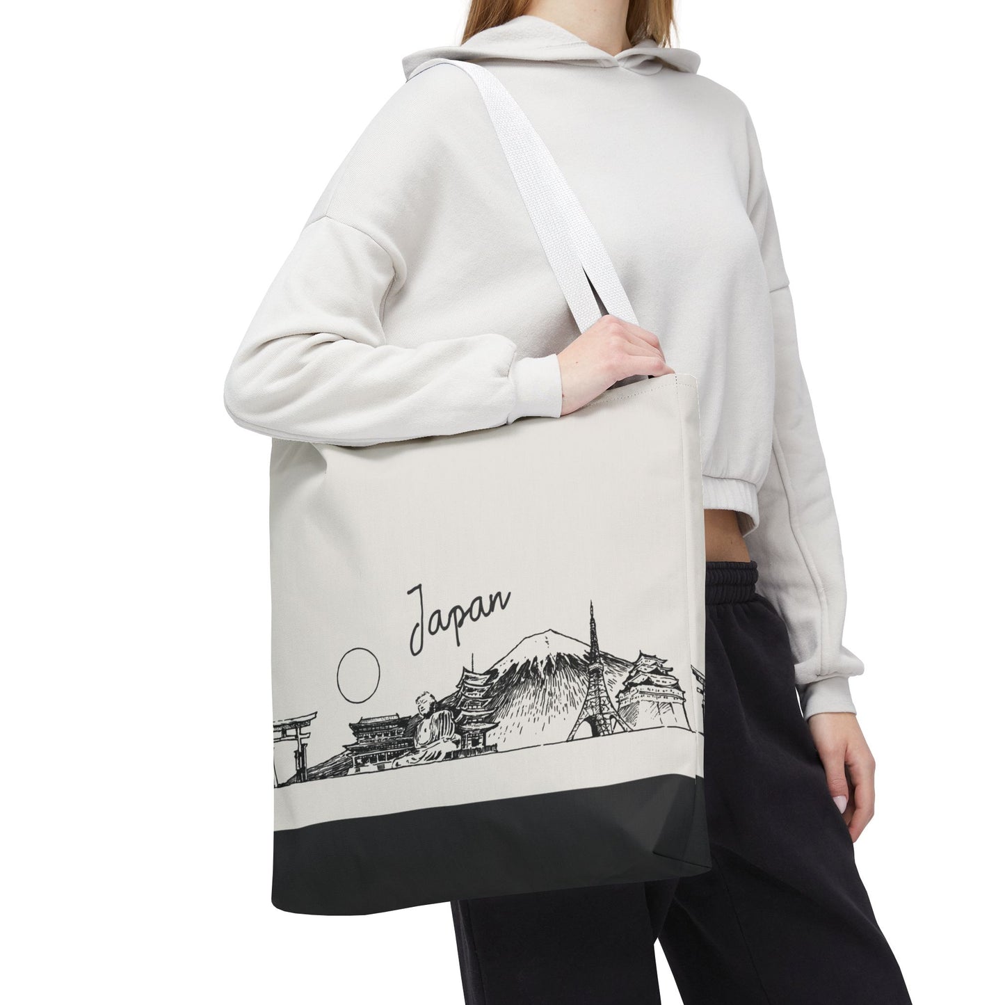 Japan Travel Tote Bag – Lightweight Wanderlight Tote, Skyline Design, Durable Everyday Adventure Bag