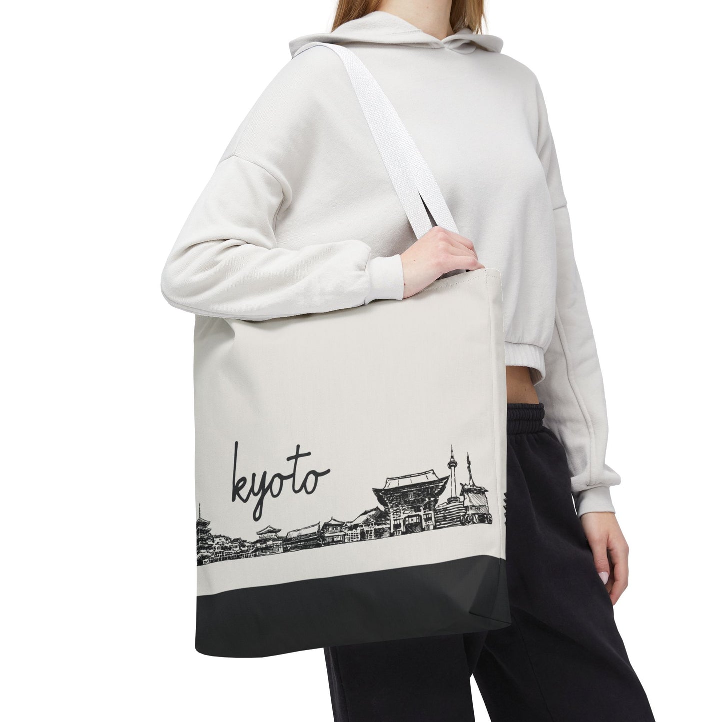 Kyoto Travel Tote Bag – Lightweight Wanderlight Tote, Skyline Design, Durable Everyday Adventure Bag