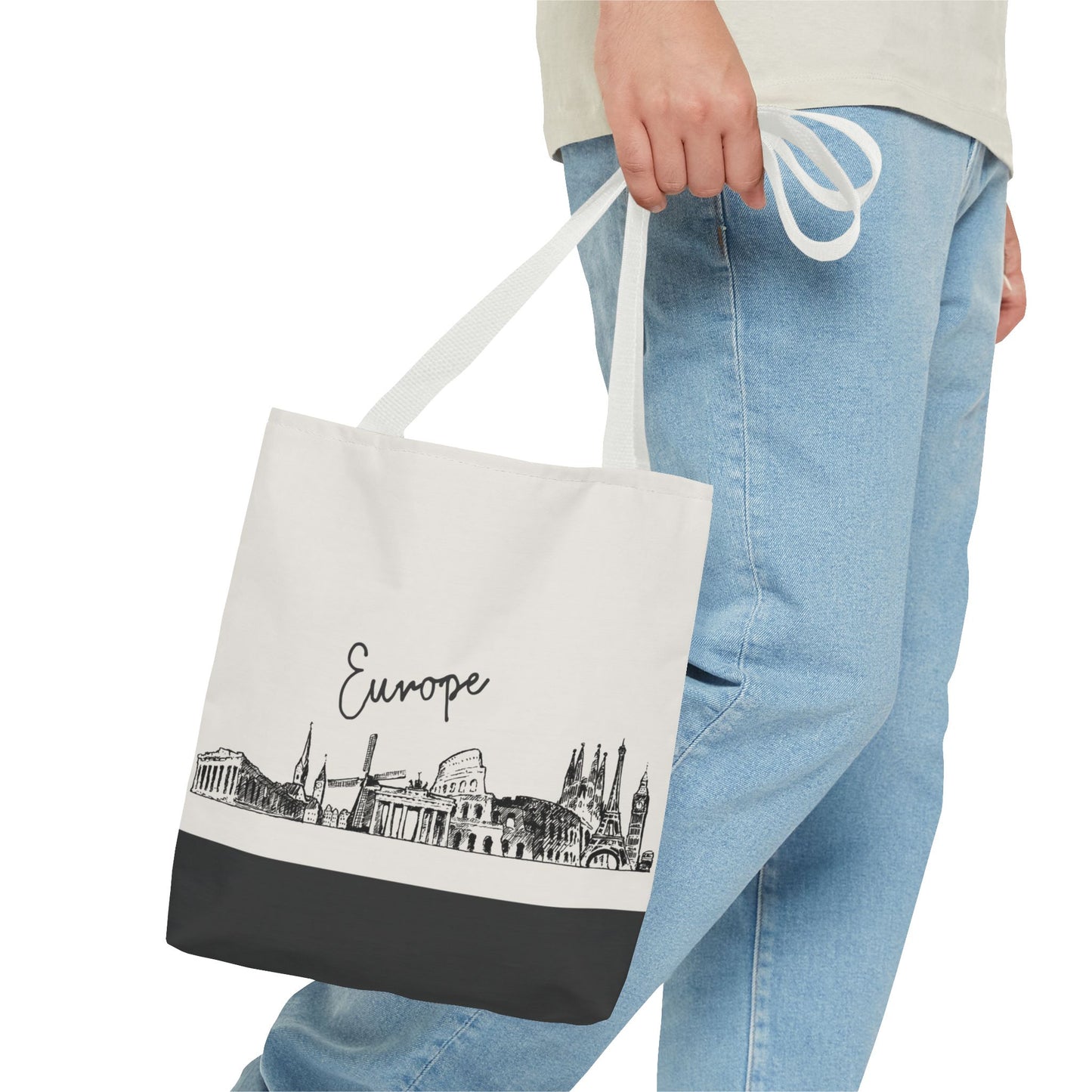 Europe Travel Tote Bag – Lightweight Wanderlight Tote, Skyline Design, Durable Everyday Adventure Bag