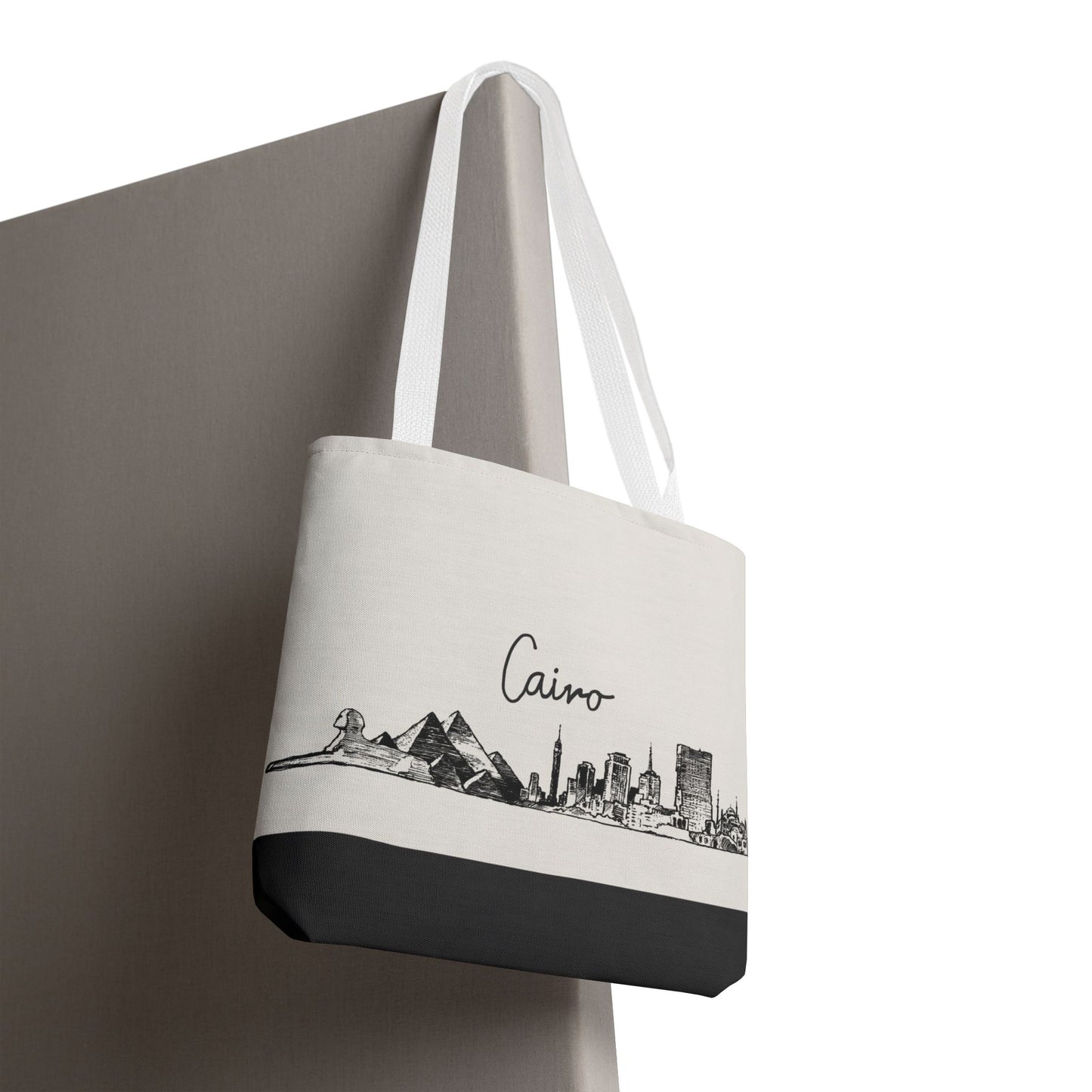 Cairo Travel Tote Bag – Lightweight Wanderlight Tote, Skyline Design, Durable Everyday Adventure Bag