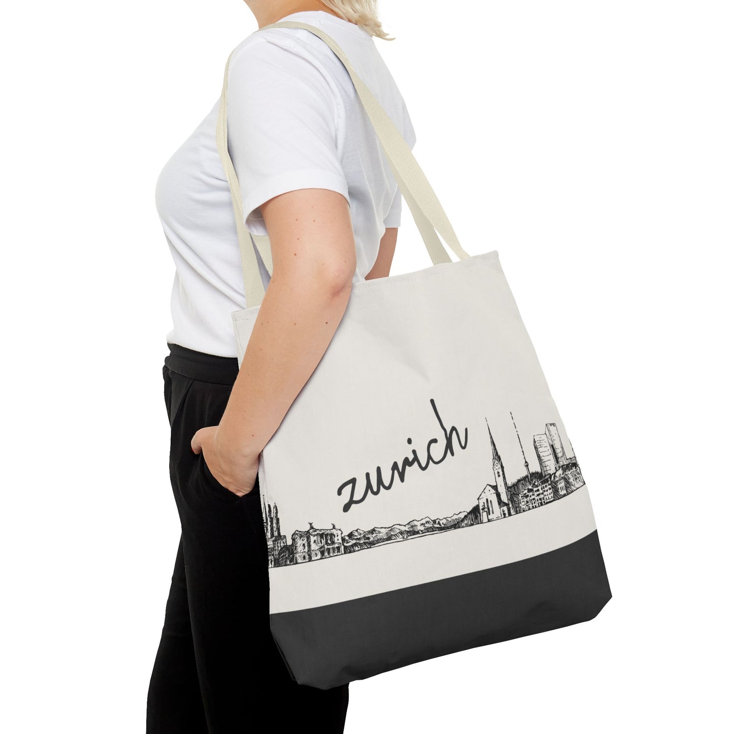 Zurich Travel Tote Bag – Lightweight Wanderlight Tote, Skyline Design, Durable Everyday Adventure Bag