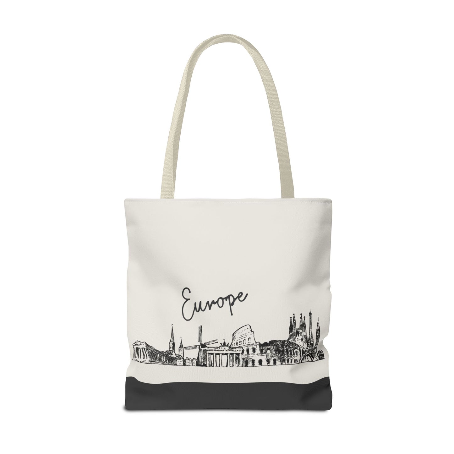 Europe Travel Tote Bag – Lightweight Wanderlight Tote, Skyline Design, Durable Everyday Adventure Bag