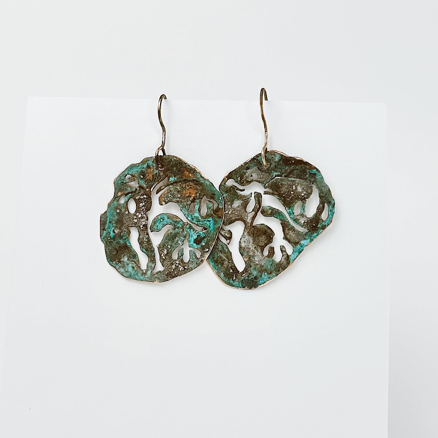 Erosion Echoes– Handcrafted Patina Brass Earrings