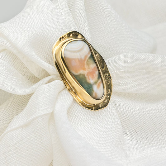 Ethereal Horizon Ring – One-of-a-Kind Jasper Statement Piece