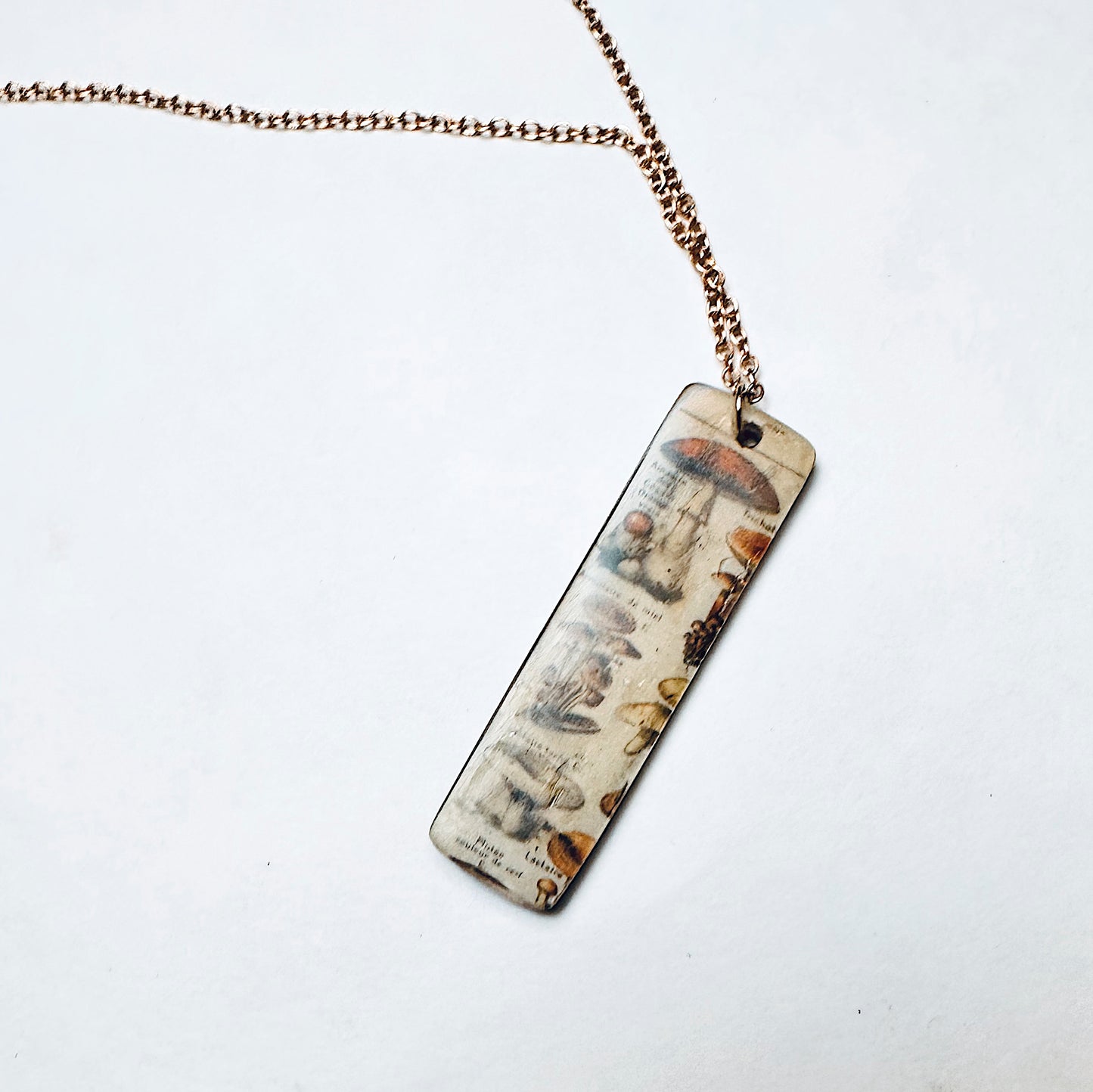 Mycena Reverie | Layered Paper Mâché & Acrylic Red Mushroom Pendant