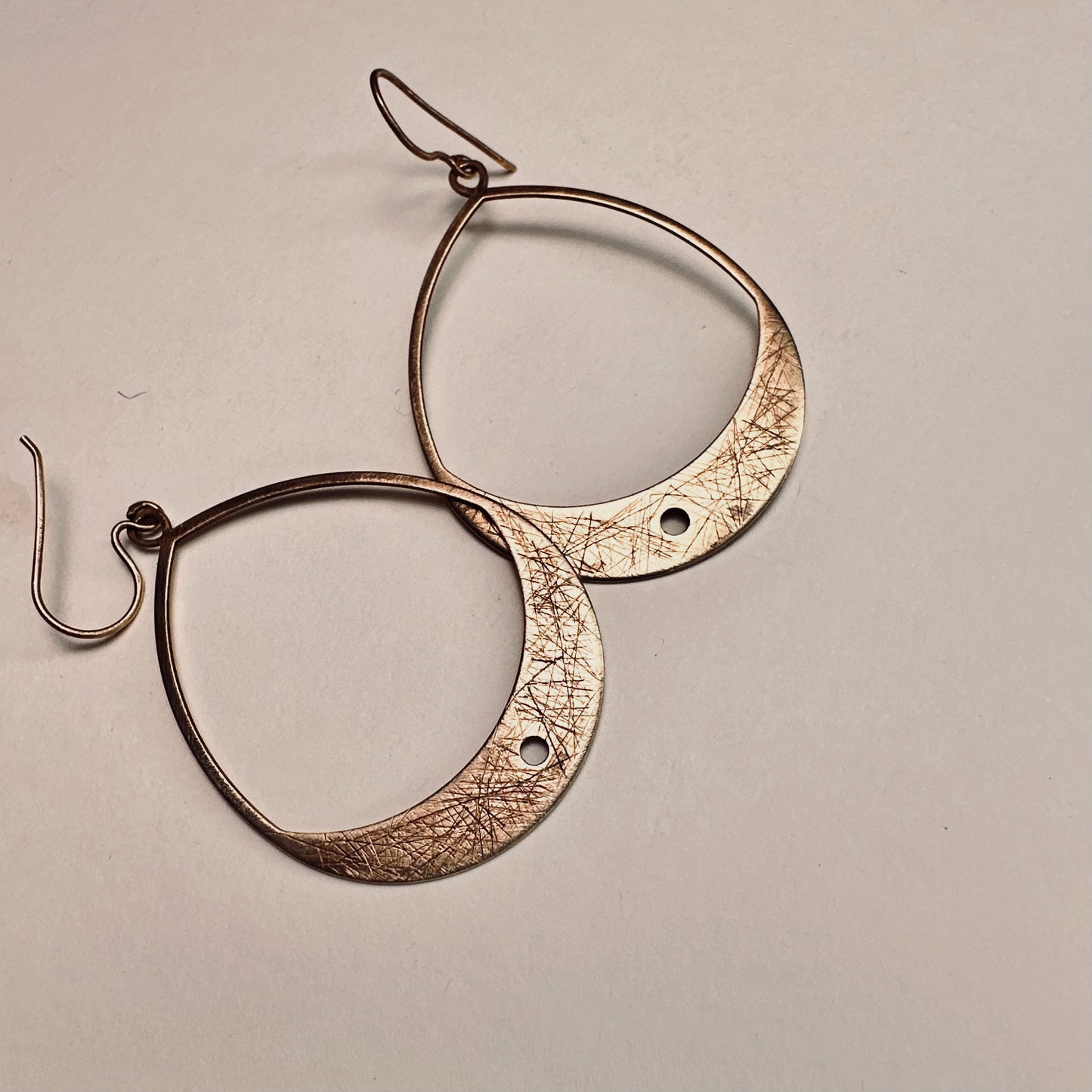 Etched Brass Teardrop Earrings – Geometric Statement Jewelry