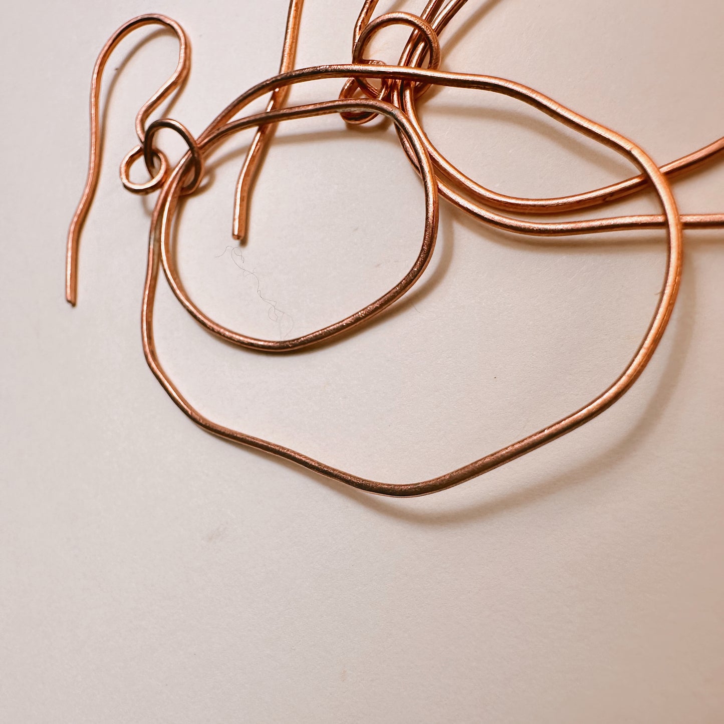 Celestara Orbitus Hand-Forged Copper Hoop Earrings Kinetic Double-Layer Design