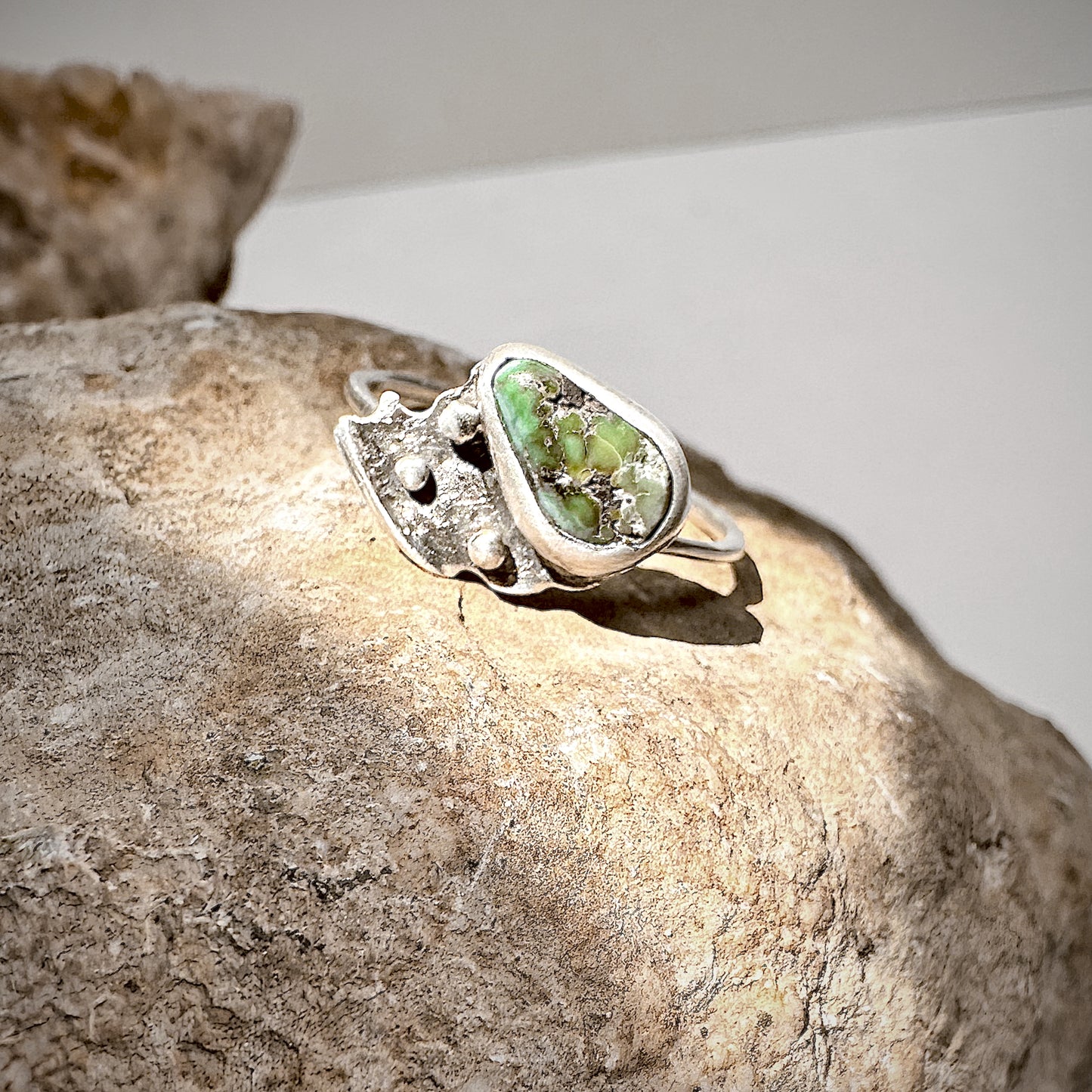 Ancient Earth Ring| Kingman Turquoise & Sterling Silver