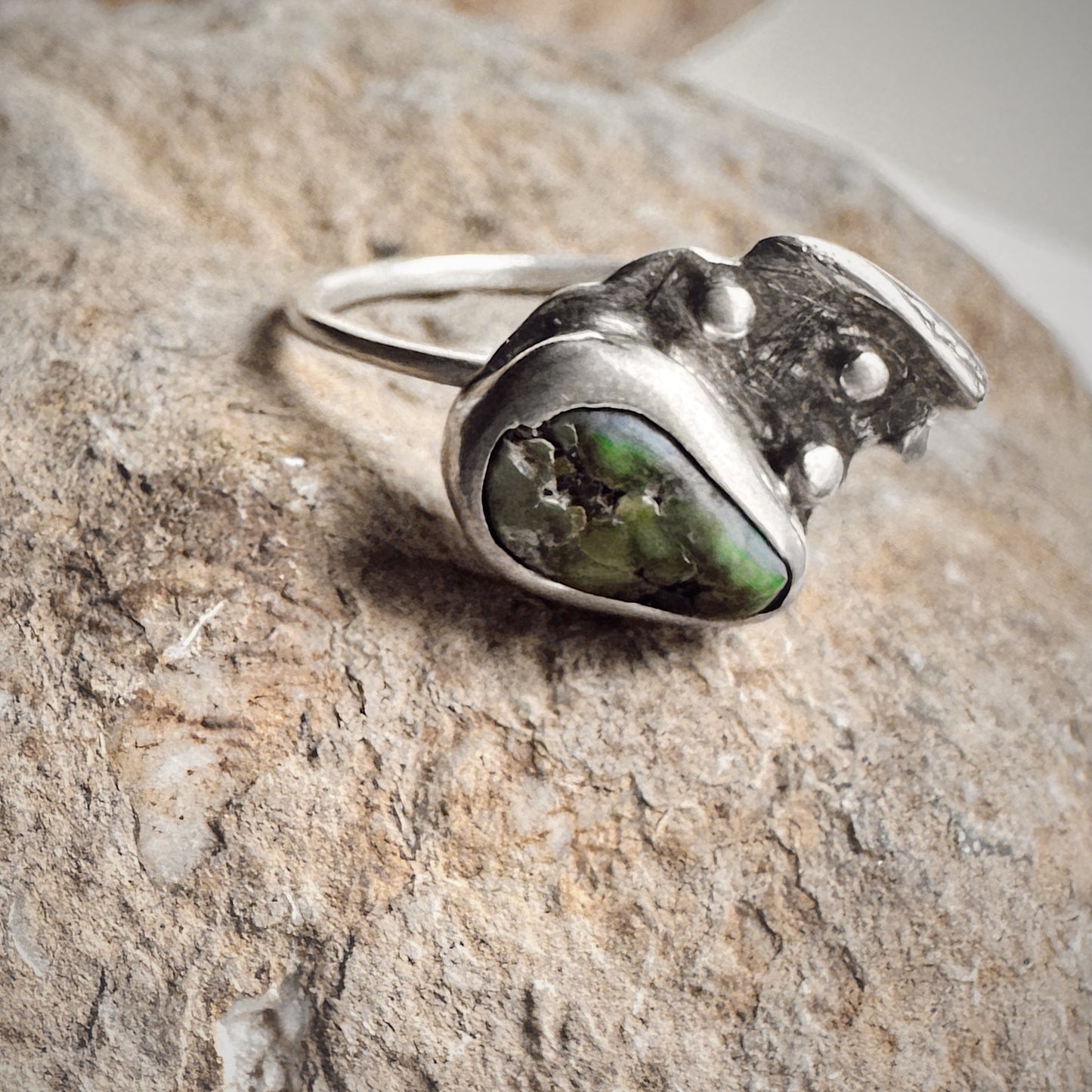 Ancient Earth Ring| Kingman Turquoise & Sterling Silver