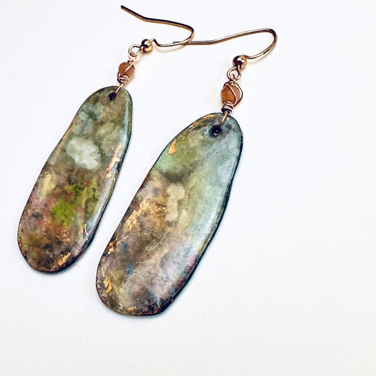 Weathered Glen | Decoupage and Acrylic Handmade Earrings