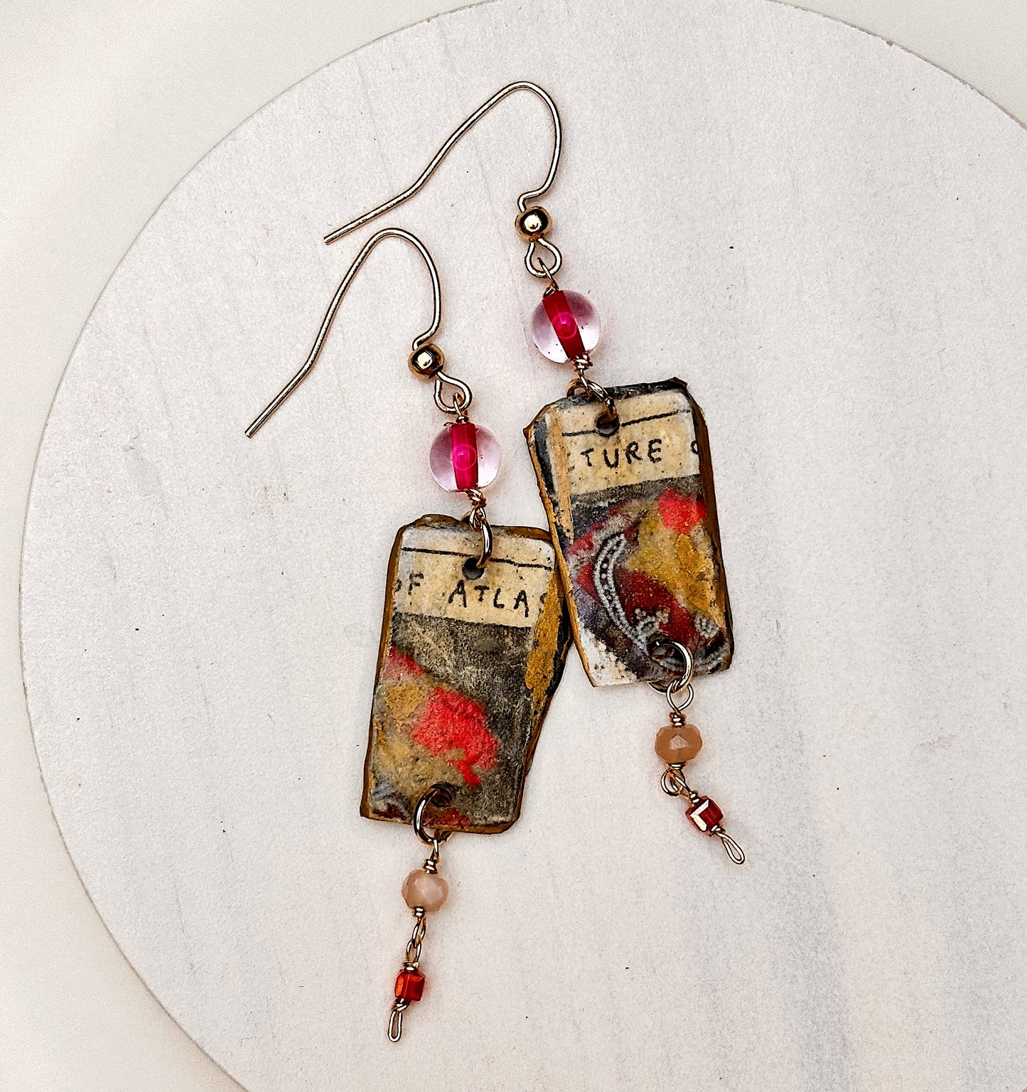 Atlas of Dreams Earrings | Handcrafted Acrylic Paper Earrings