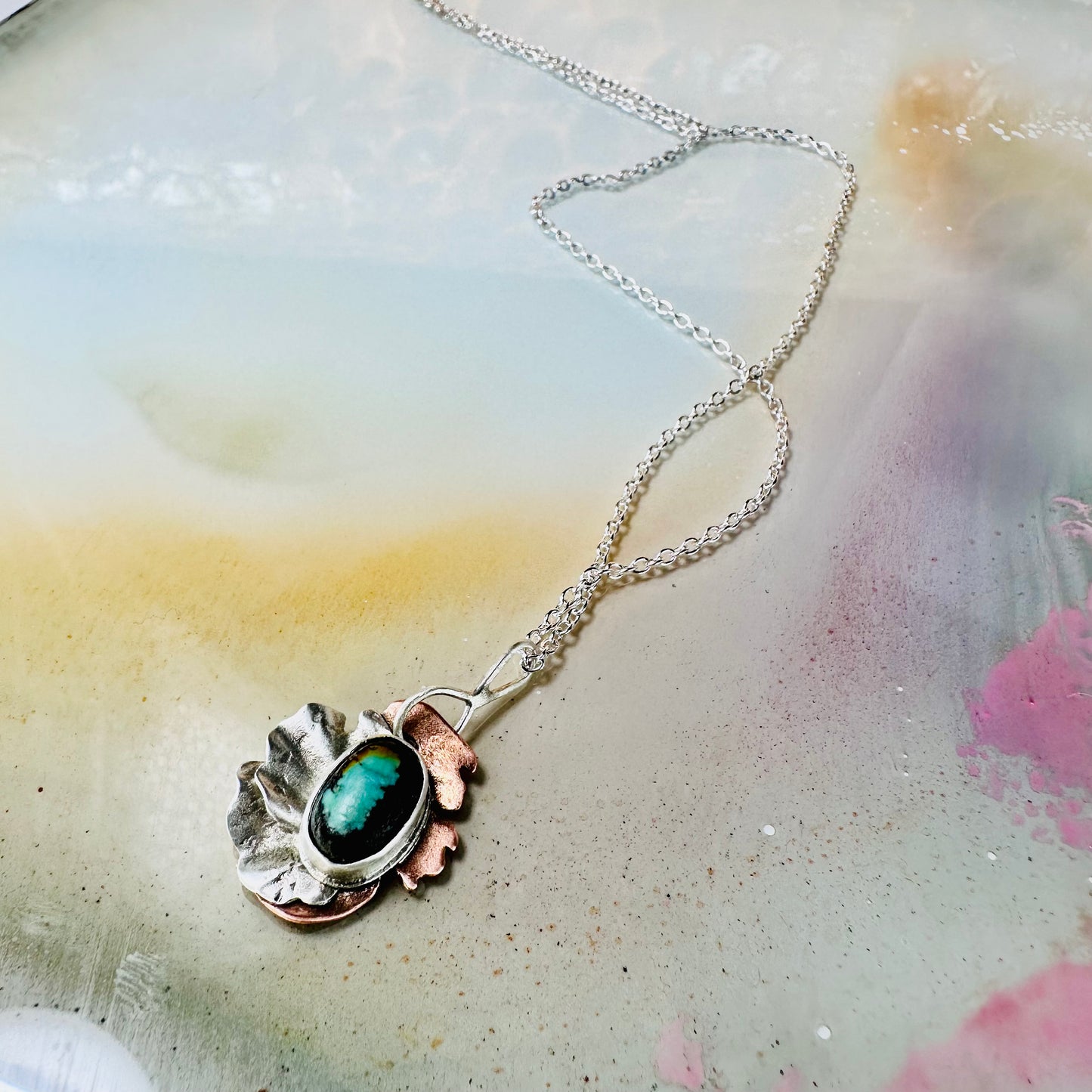 Cloud Burst Turquoise Pendant Necklace