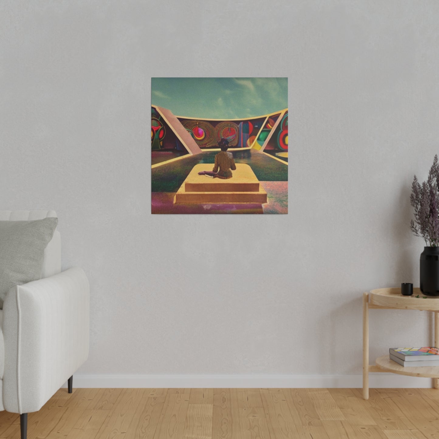 Acid In The Meadow Neo- Psychedelic Wall Art on Matte Canvas