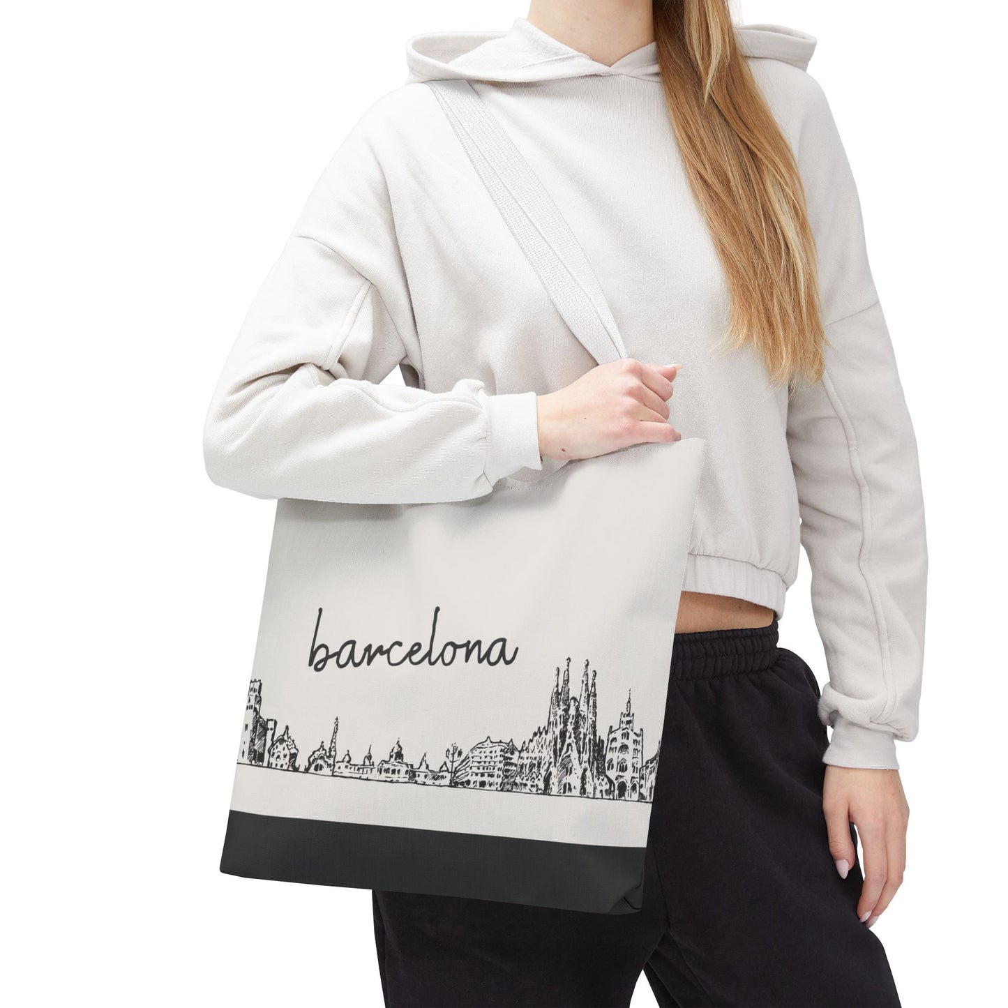 Barcelona Travel Tote Bag – Lightweight Wanderlight Tote, Skyline Design, Durable Everyday Adventure Bag