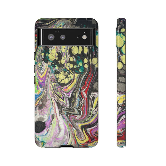 Green Suminagashi Marbled Tough Phone Case