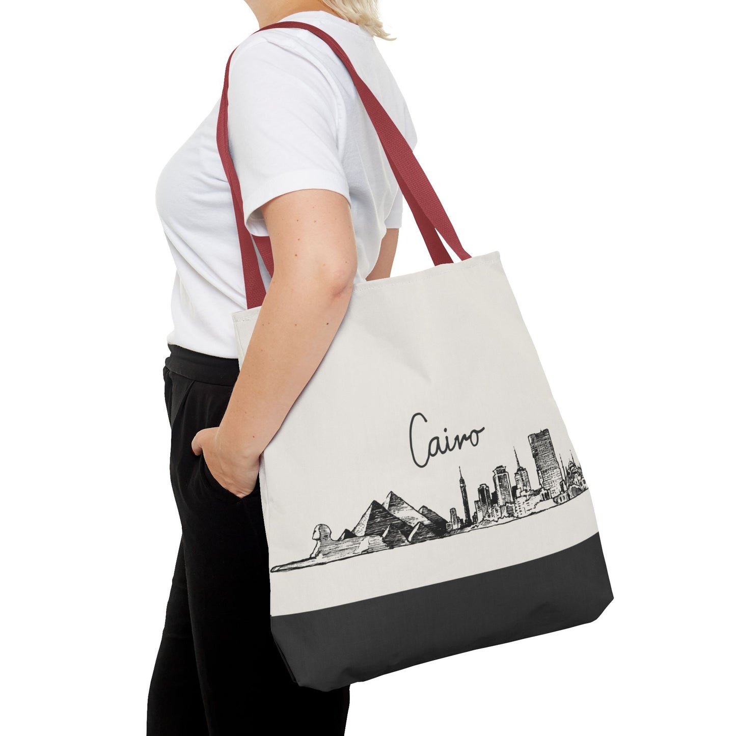 Cairo Travel Tote Bag – Lightweight Wanderlight Tote, Skyline Design, Durable Everyday Adventure Bag