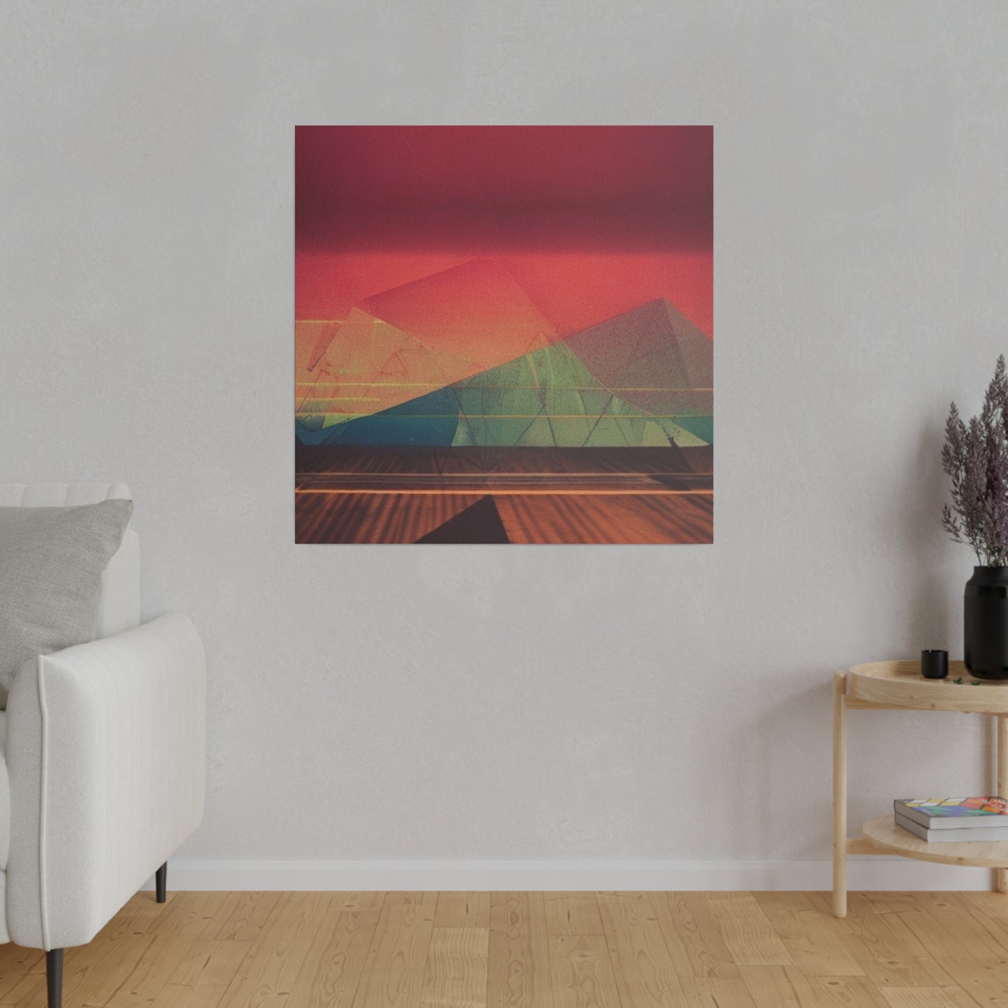 Mountain Sunset Abstract Art Print Matte Canvas, Stretched, 0.75"