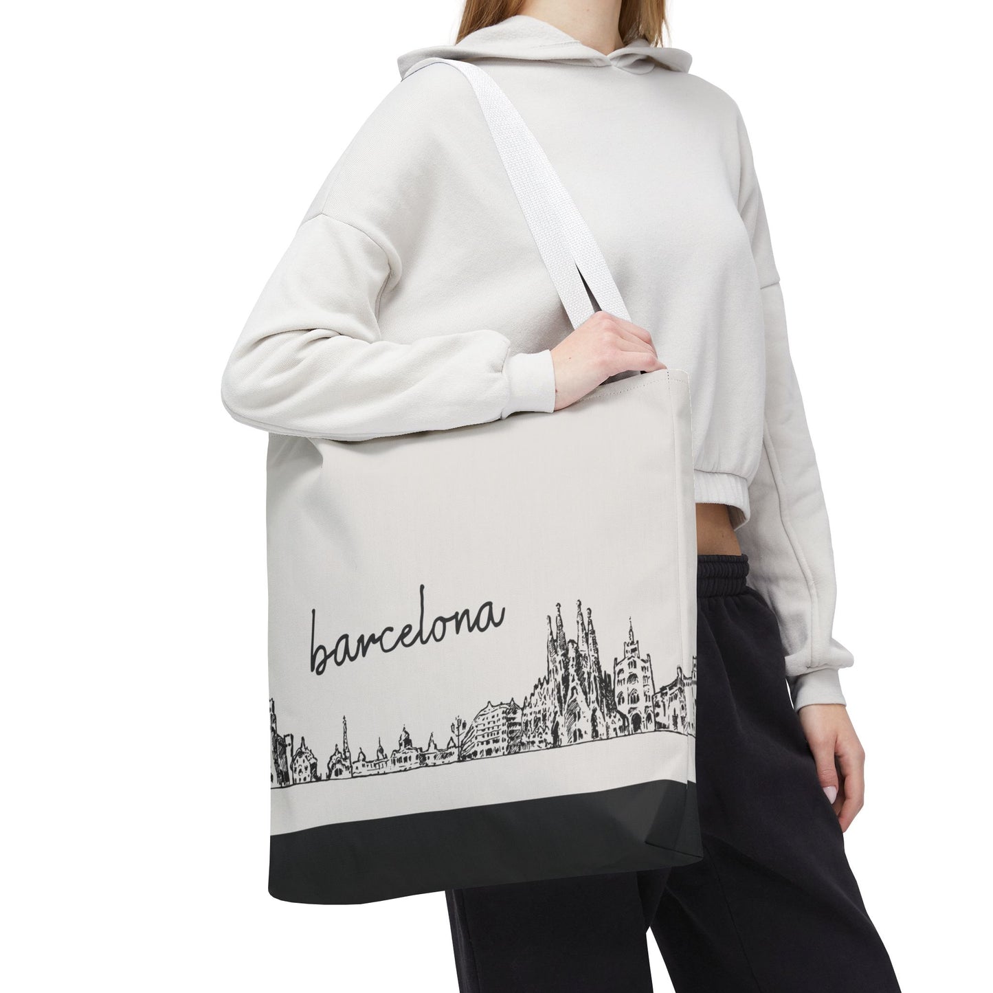 Barcelona Travel Tote Bag – Lightweight Wanderlight Tote, Skyline Design, Durable Everyday Adventure Bag