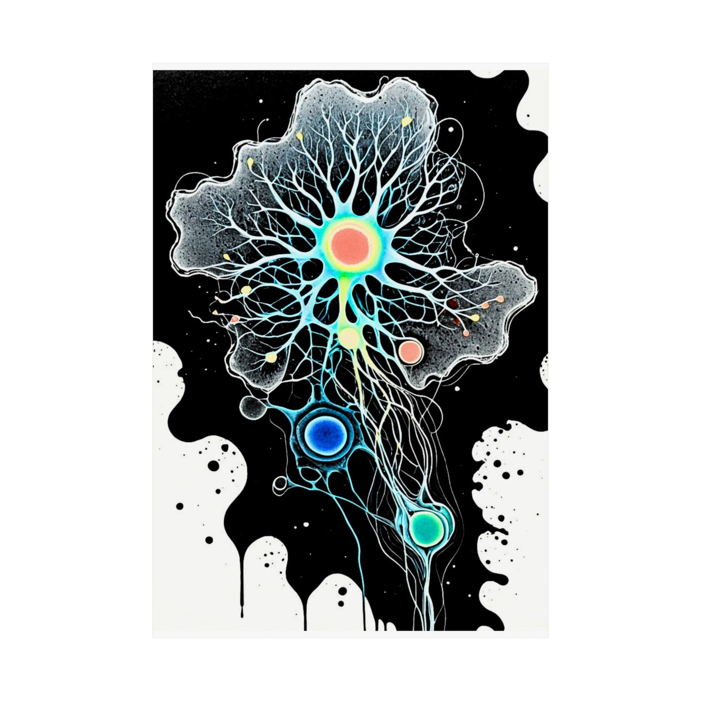 Psychedelic Matte Vertical Posters Bioluminescent Biology