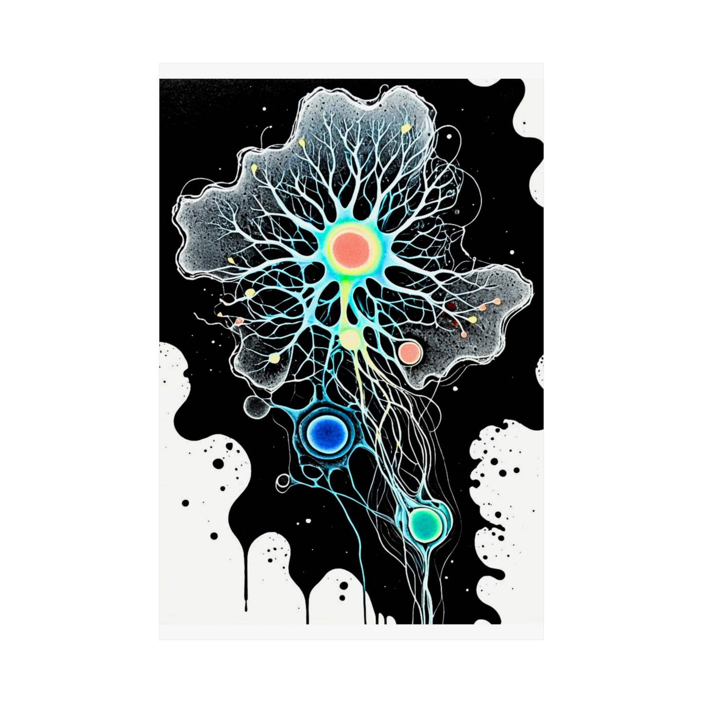 Psychedelic Matte Vertical Posters Bioluminescent Biology