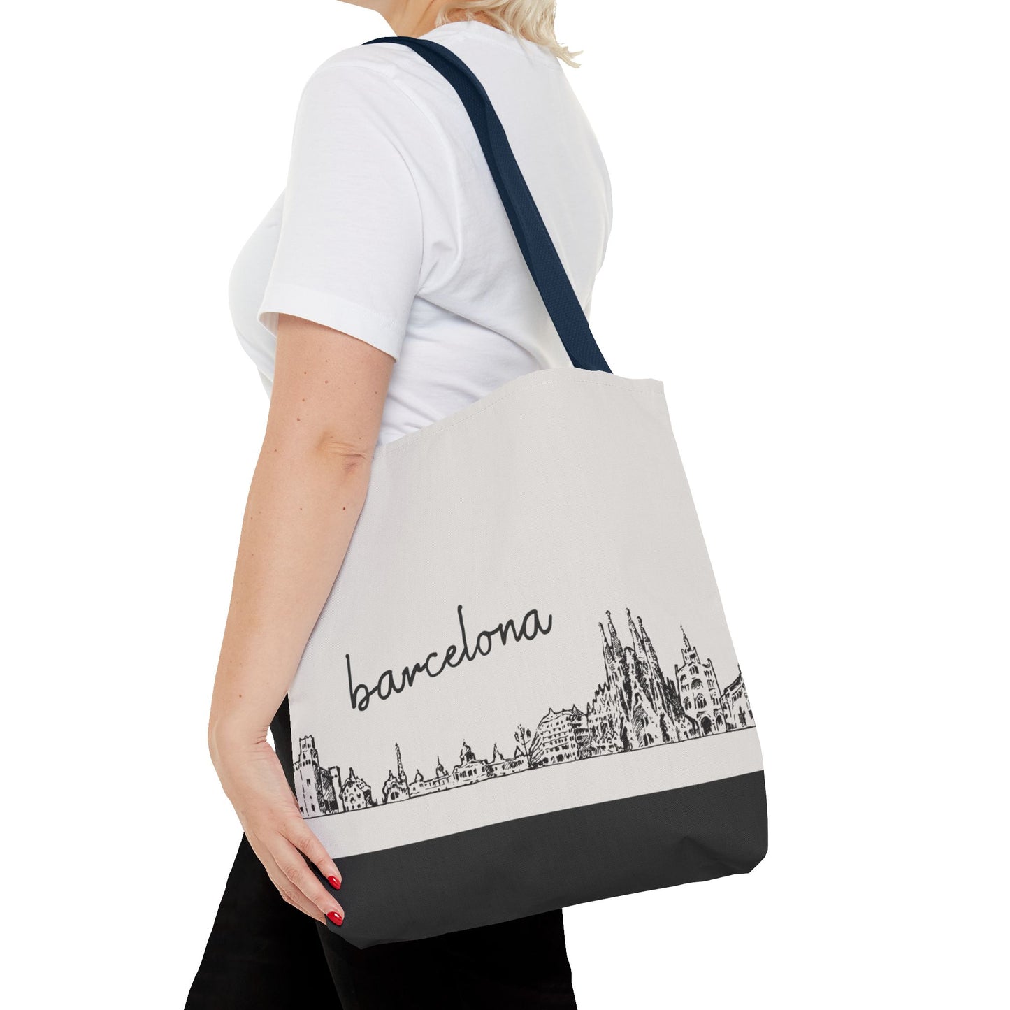 Barcelona Travel Tote Bag – Lightweight Wanderlight Tote, Skyline Design, Durable Everyday Adventure Bag