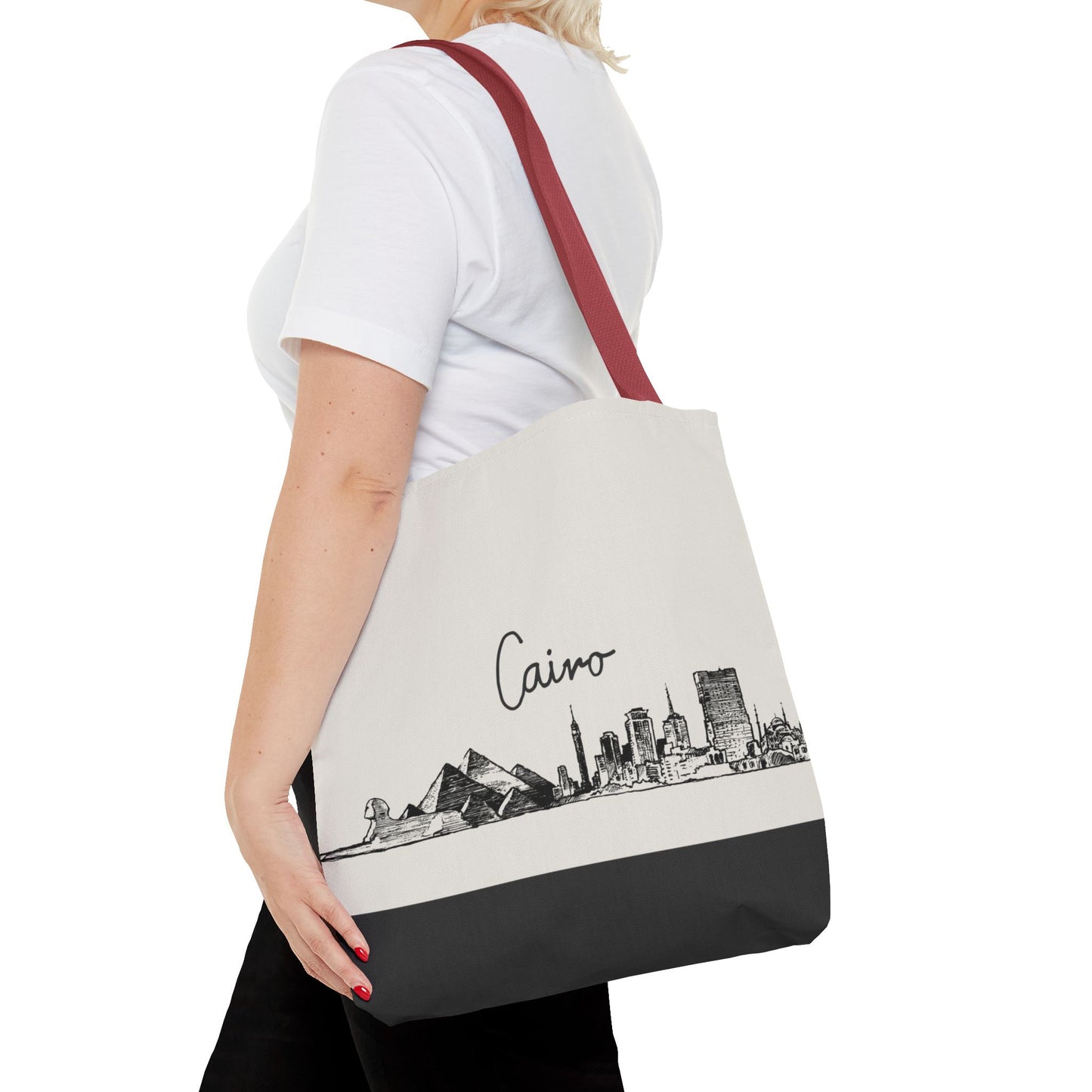 Cairo Travel Tote Bag – Lightweight Wanderlight Tote, Skyline Design, Durable Everyday Adventure Bag